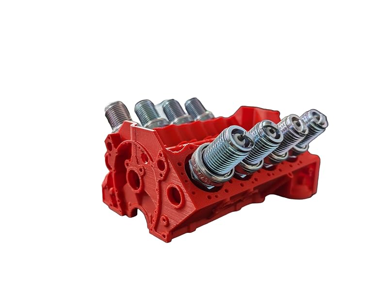 Suporte Organizador de Velas de Ignição V8 Generic em PLA Vermelho