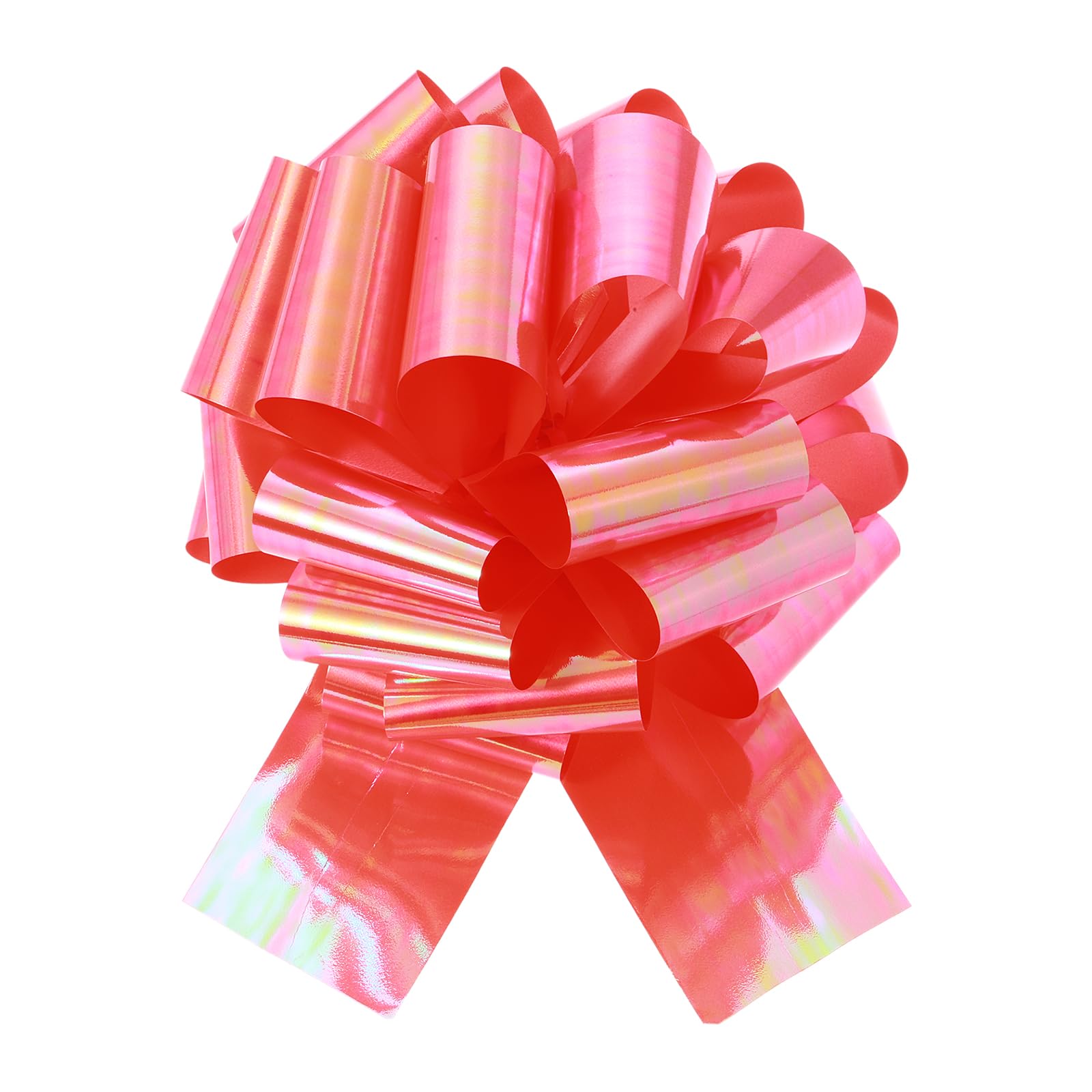 sourcing map 10 Inch Metallic Large Big Pull Bow Gift Wrapping Bows Ribbon for Wedding Car Baskets Presents Christmas Bow, Colorful Red