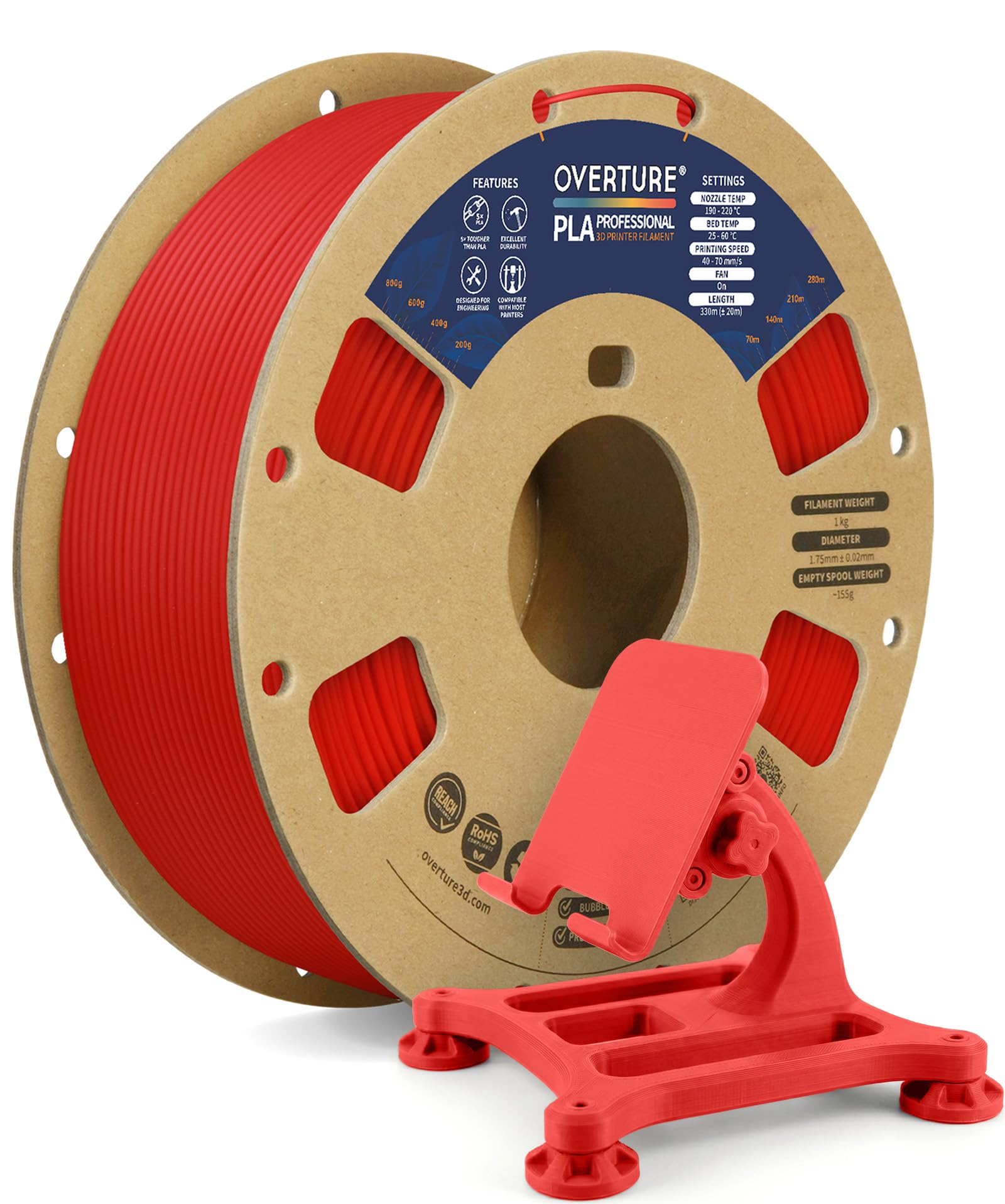 Overture PLA Plus 3D Printer Filament - 1kg Black -29