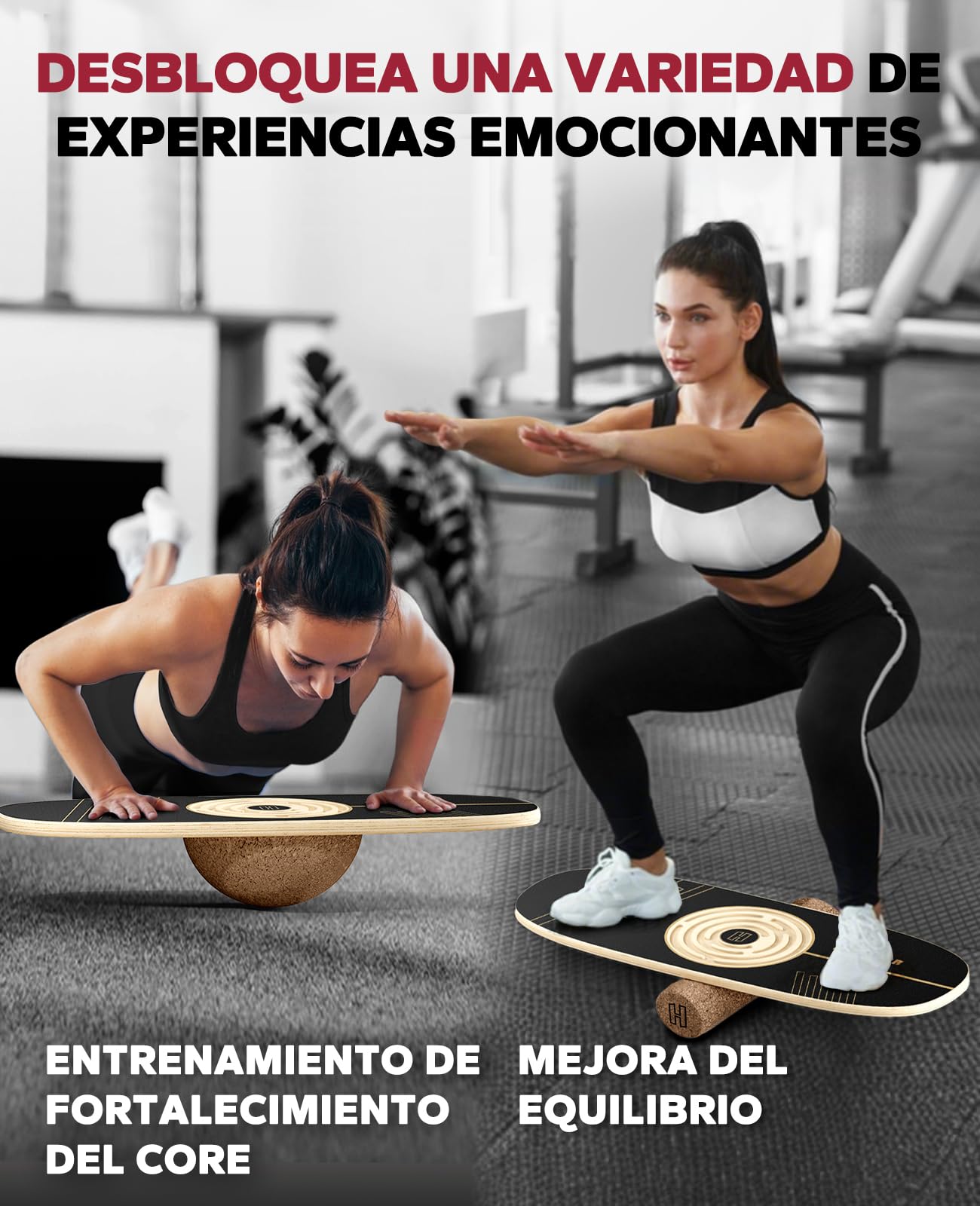 HAPBEAR Tabla de Equilibrio - Tabla de Balanceo de 6 Modos con Topes Ajustables, Tabla de Balanceo de Niveles Múltiples para Entrenador de Surf