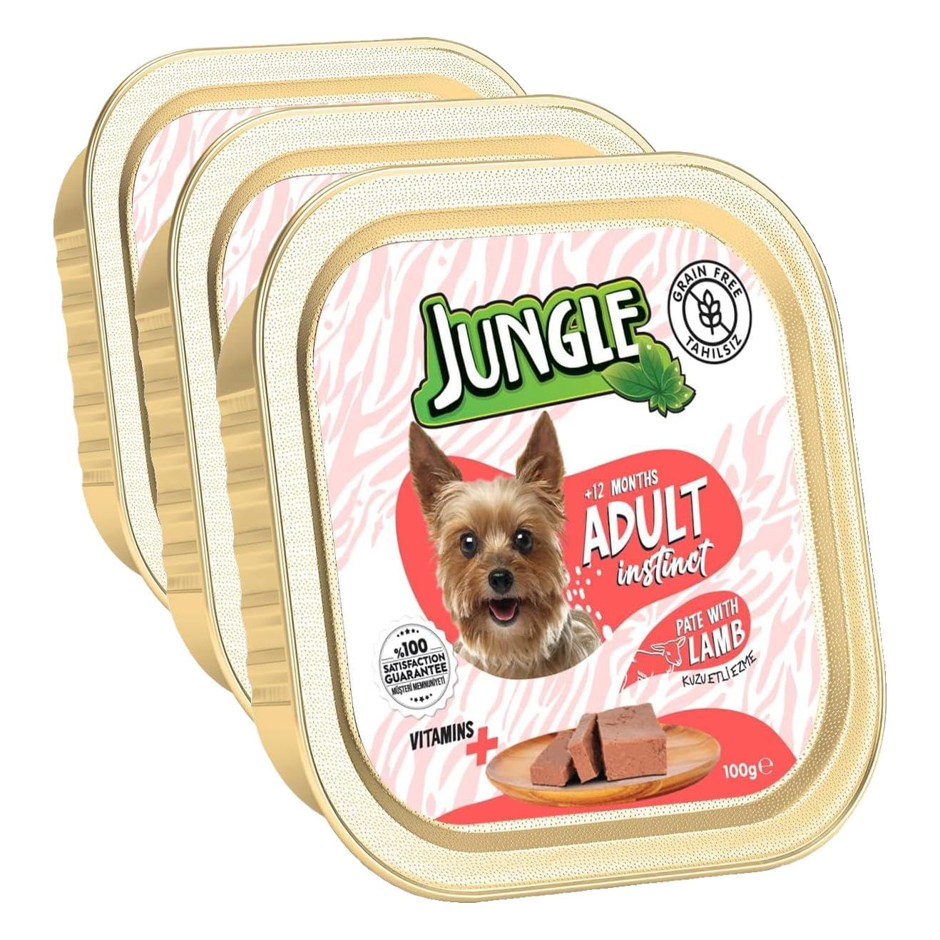Jungle Püre Yetişkin Köpek Kuzu Etli 100 g (3 paketi)