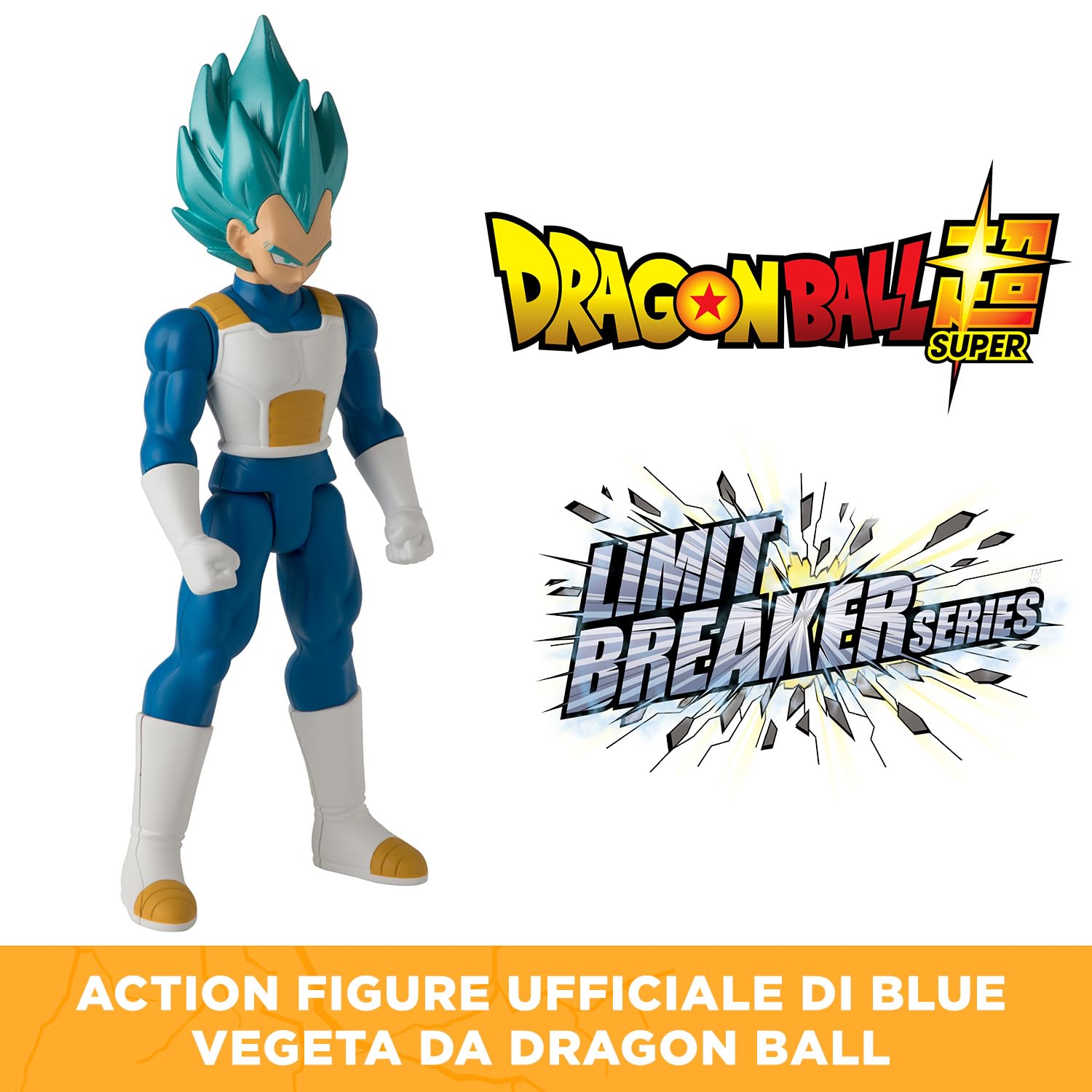 Dragon Ball Super Bandai Figurina Géante Limit Breaker 30 cm - Super Saiyan Vegeta Blue - Licenza ufficiale - Grande Figurina Vegeta articolata - Giocattolo per bambini 4 anni e + - 36732 - 2