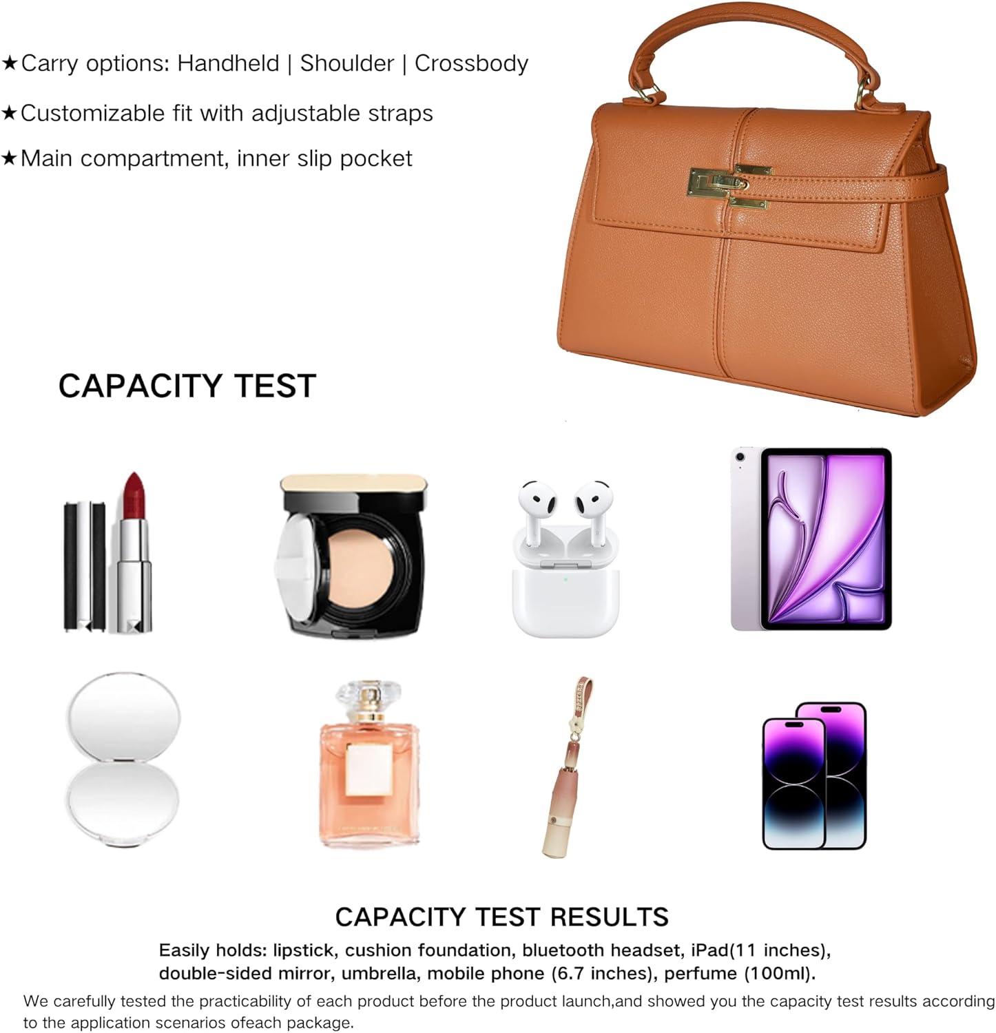 Ladies Shoulder Top-Handle Handbags Crossbody Purses Bags For Women Brown