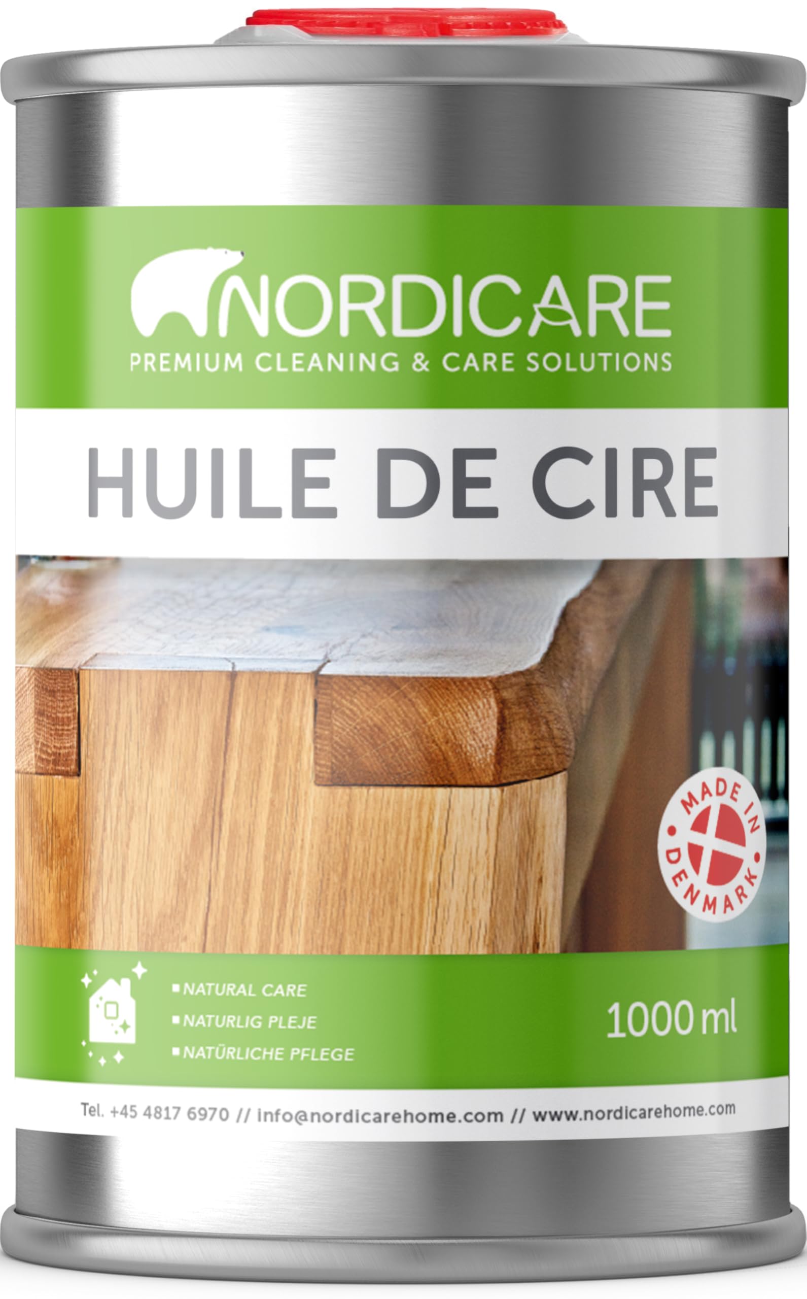 Nordicare Huile de cire dure incolore pour l'entretien du bois et Cire incolore pour divers types de bois