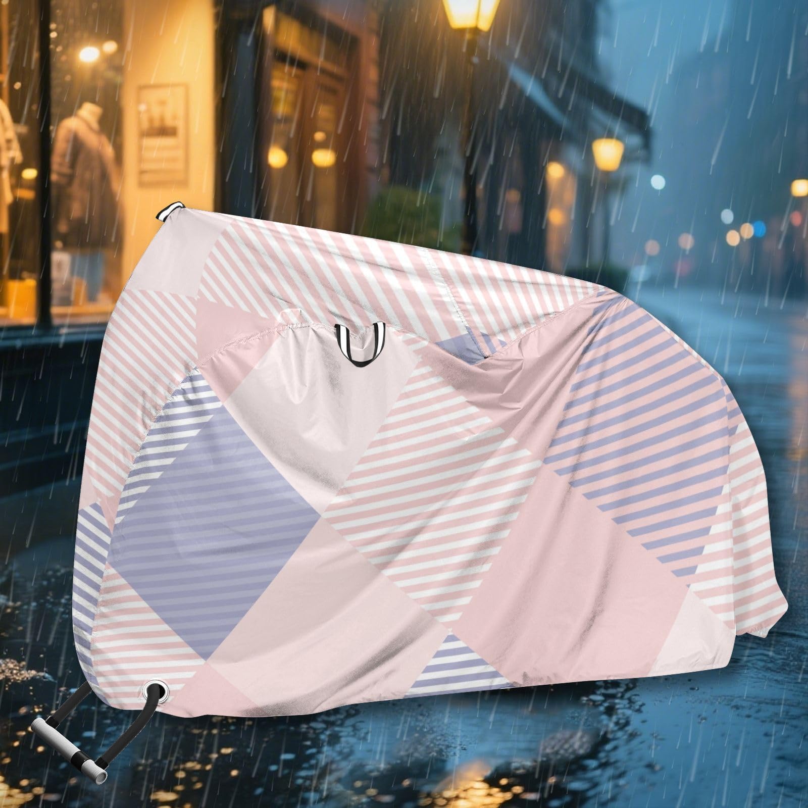 Buffalo Plaid niebieski różowy pokrowiec na rower zewnętrzny wodoodporny pokrowiec na rower treningowy przechowywanie rowerów