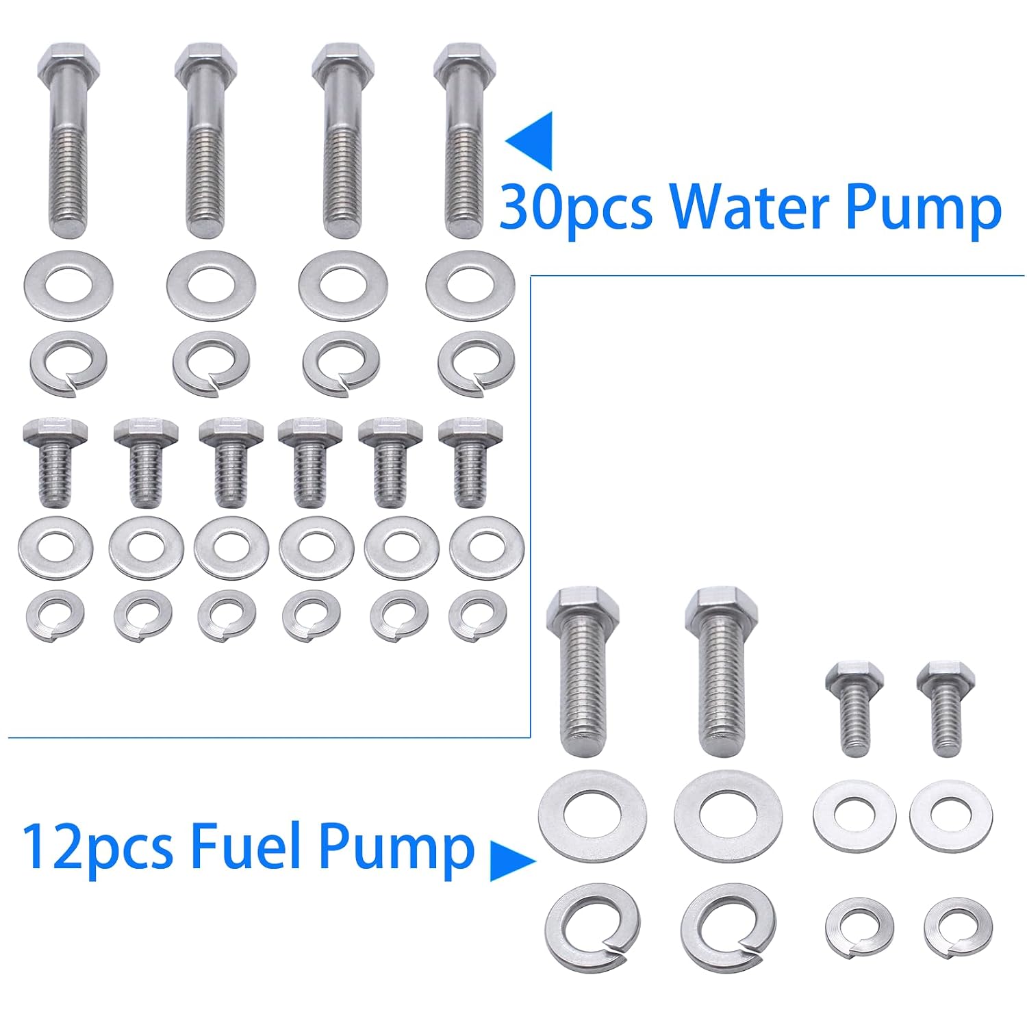 Stainless Hex Engine Bolt Kit Fits for Chevy 265 283 302 305 307 327 350 400-212Pcs