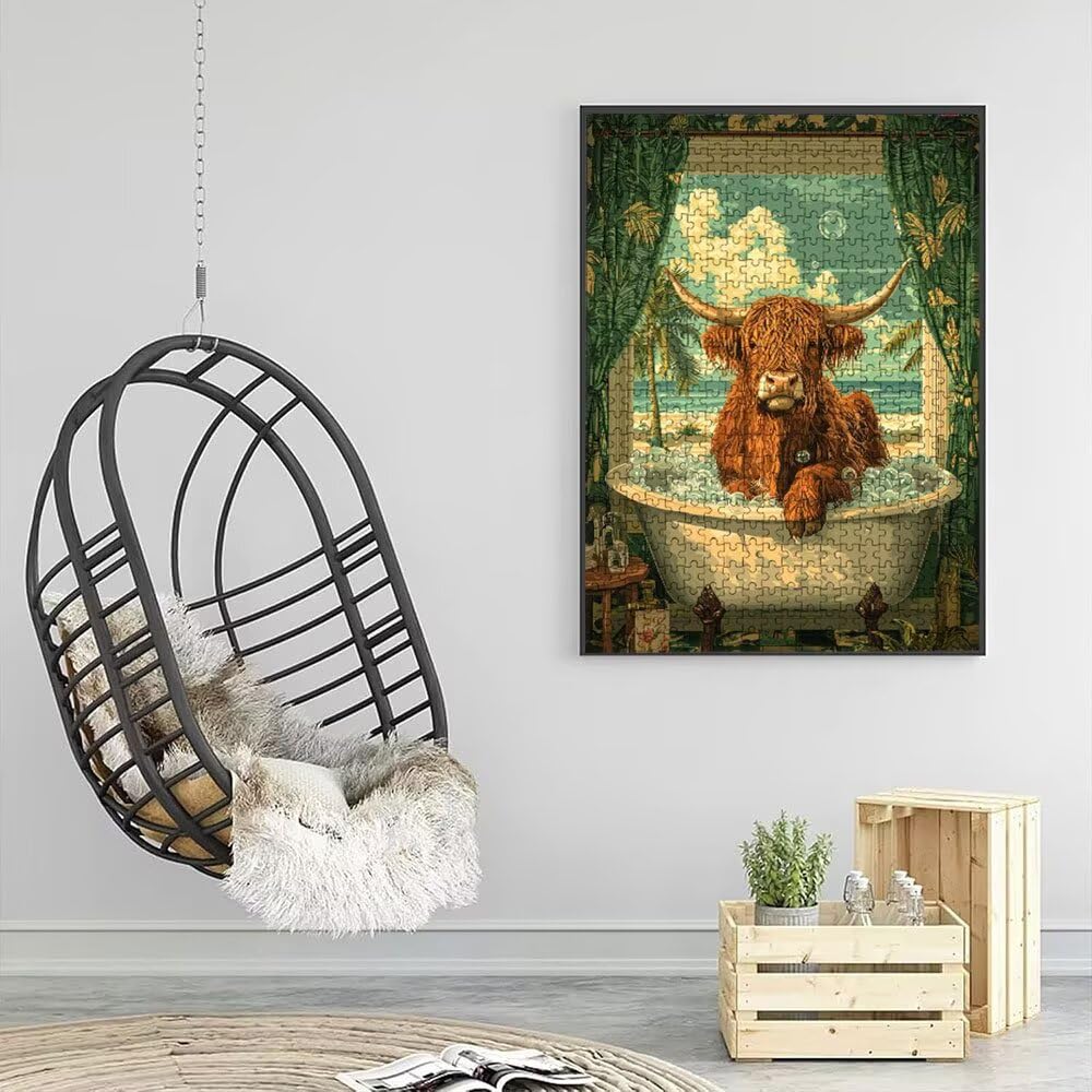 Puzzle 5000 Pezzi, Bagno Bovino 3D Puzzle per Adulti Impegnativo, Educa Puzzles Artistico, Divertente E Stimolante Puzzles Decorativo per La Famiglia, Regalo e Decorazione Pareti DX0YL6-738