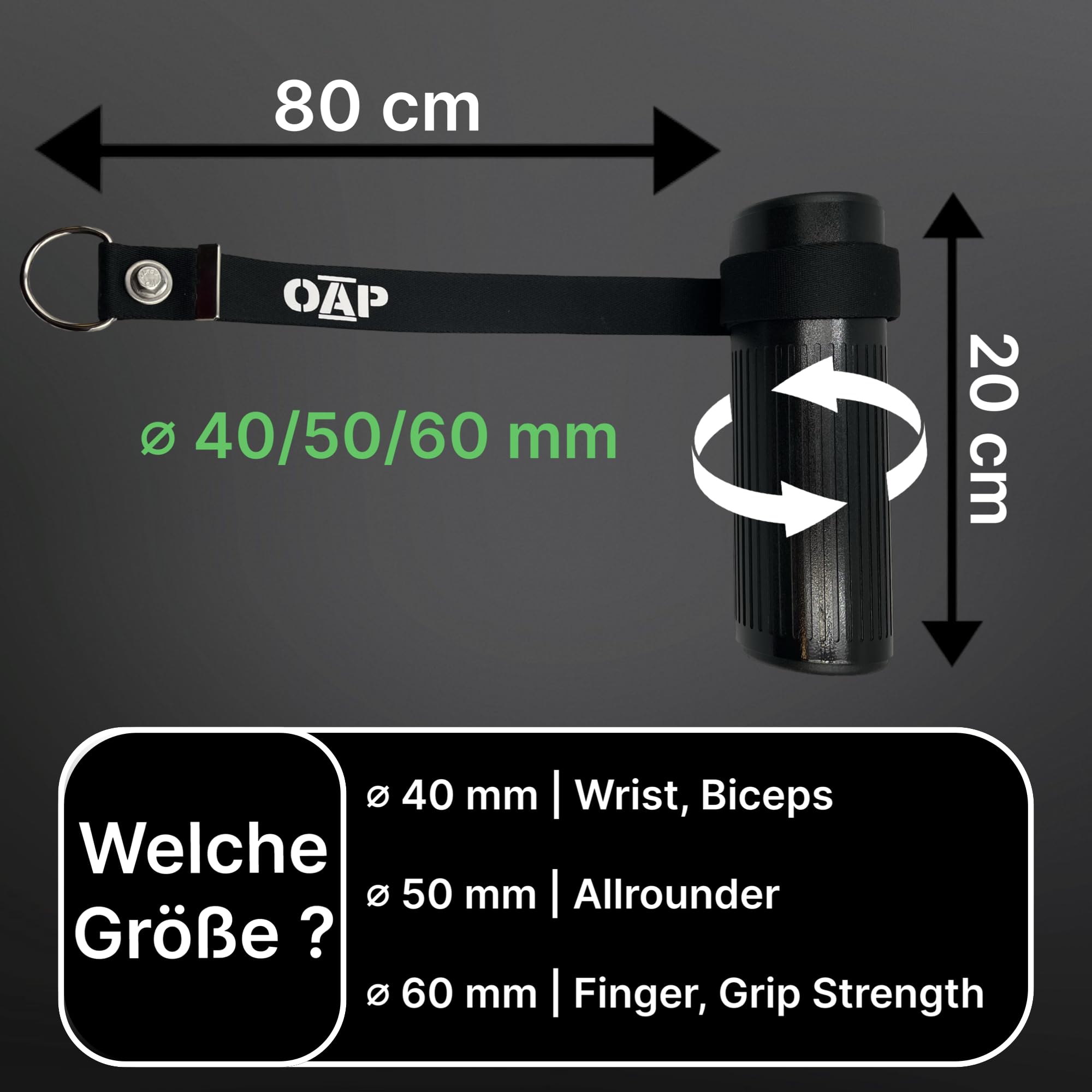 OAP Premium Multispinner Armwrestling, Allenatore per Mano, Dito e Avambraccio – 100% Made in Germany, Compatibile con Cavo e Fasce di Resistenza, Per Home Gym e Palestra