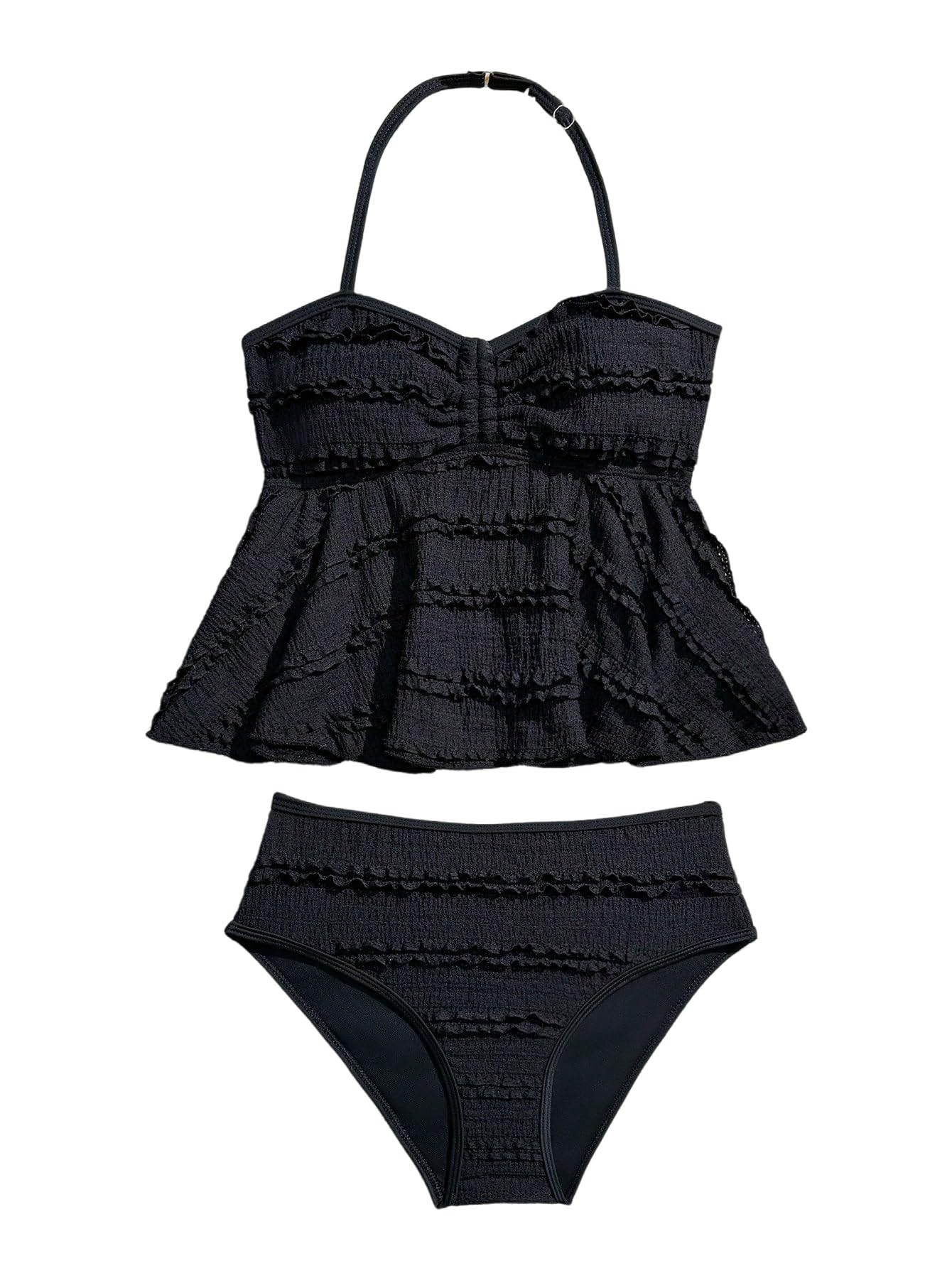 SweatyRocks Mädchen Tankini Set 2 Teiliger Badeanzug Set Tankinis Bikini-Set Schwimmen Bademode Set Strandmode Strand Outfits