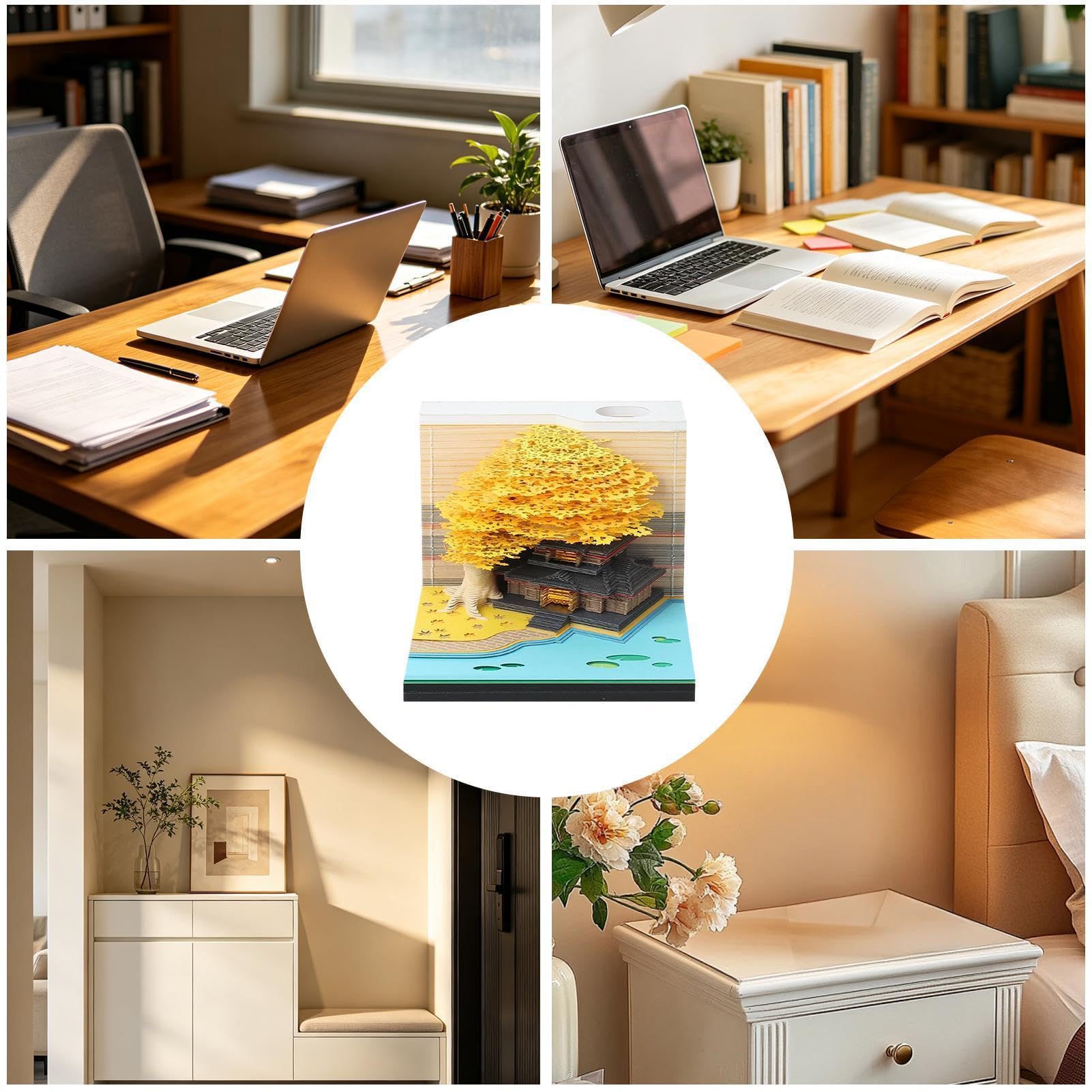 3D-Notizblock Desktop 3D-Schnitz-Zeitmesser-Notizblock 2027 | Interaktiver Kalenderdekor Für Bücherregal, Homeoffice, Schule, Studentenwohnheim, Wohnung, Schlafzimmer, Wohnzimmer