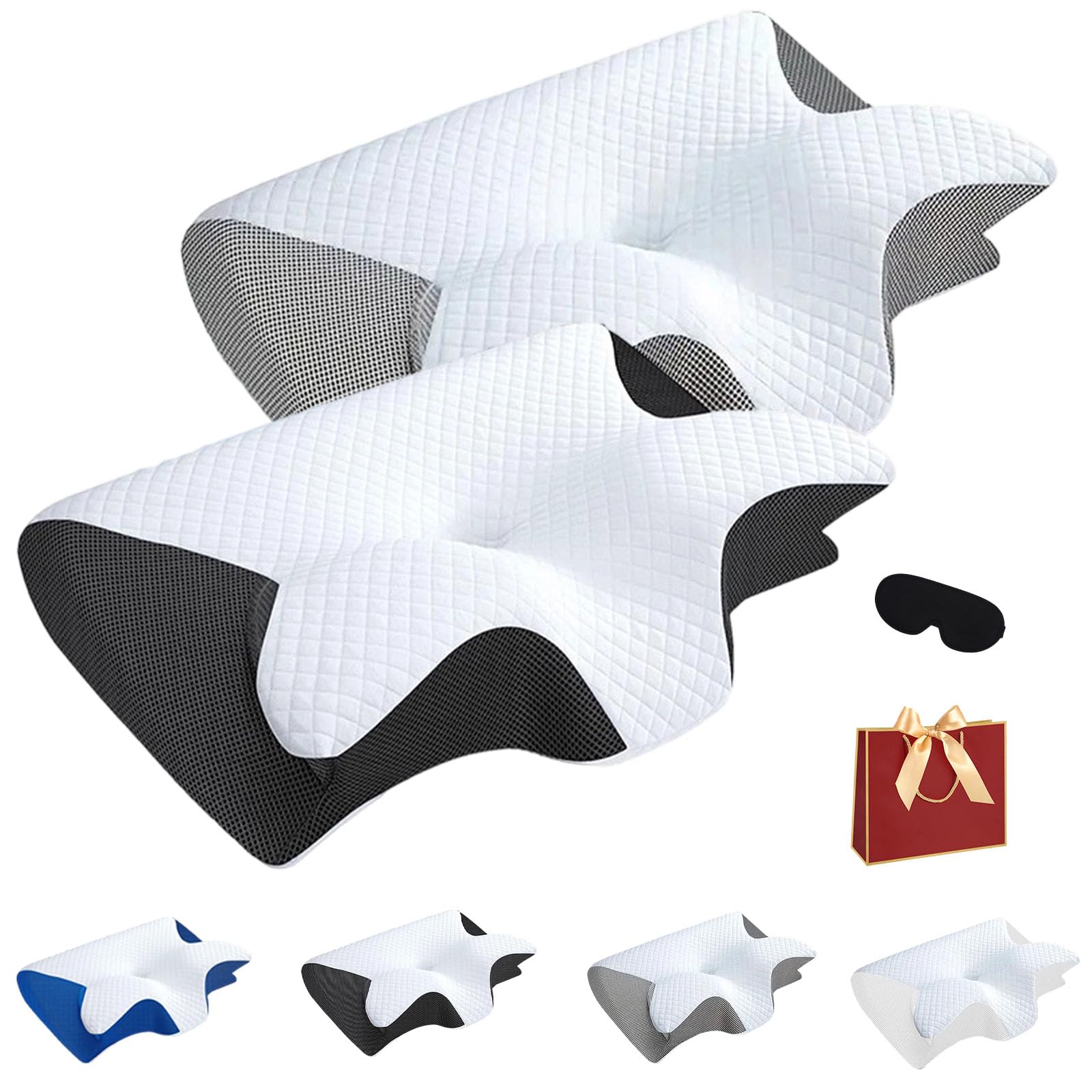 Premium Relief-Pillow 2026 New 2-in-1 Ergonomic Pillow with Case Ergonomic Memory Foam Pillows for Neck and Shoulder Relief