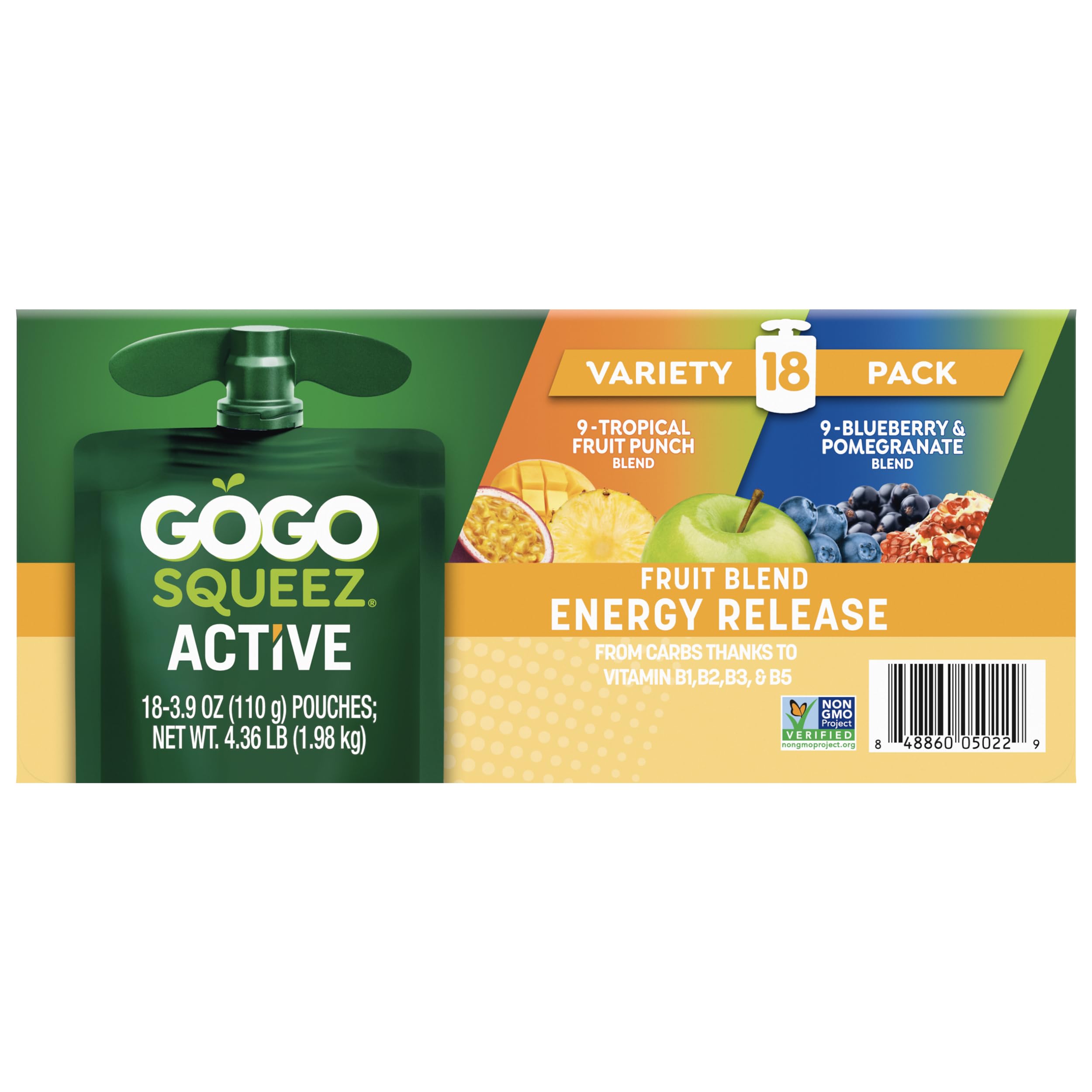 Amazon.com : GoGo squeeZ No Sugar Added Active Fruit Blend Energy