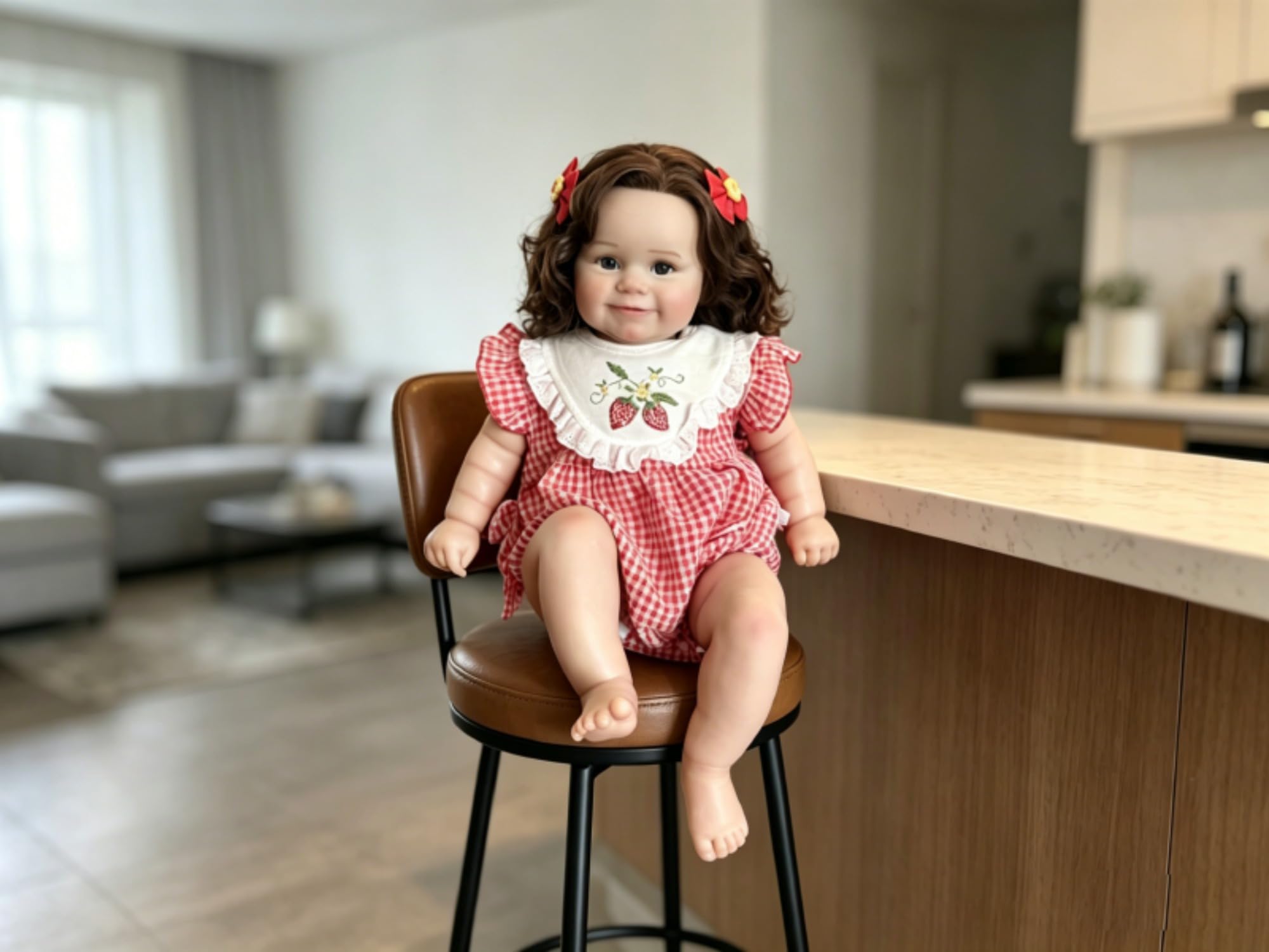 Lonian Reborn Lalki Lovely 24 cale 60 cm nowa lalka Reborn Maddie Girl z zakorzenionymi blond włosami, miękka przytulanka do ciała zabawka