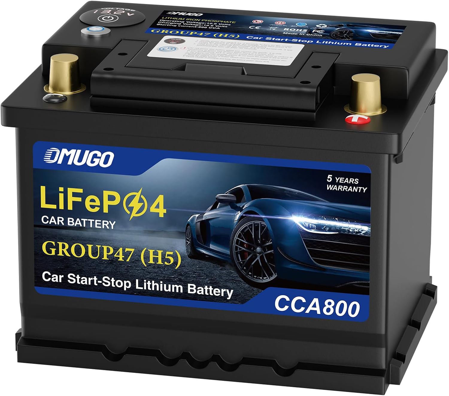 OMUGO H5 LiFePO4 Lightweight Car Battery
