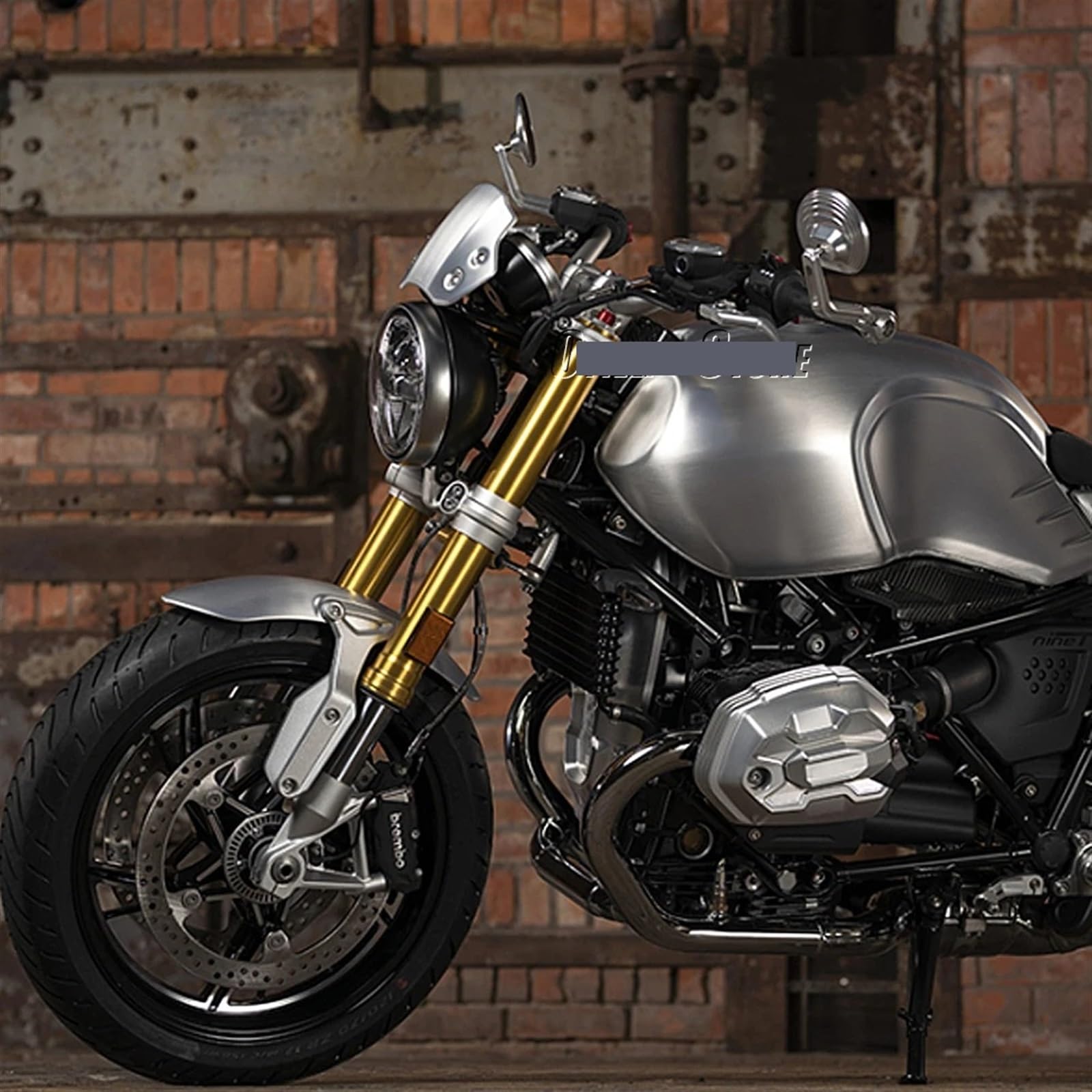 Nero/Argento Accessori Moto Specchietto Retrovisore Specchietto Manubrio Per Rninet Scrambler Per R NineT Pure Per RNINET Urban G/S Specchietti Manubrio(Silver)