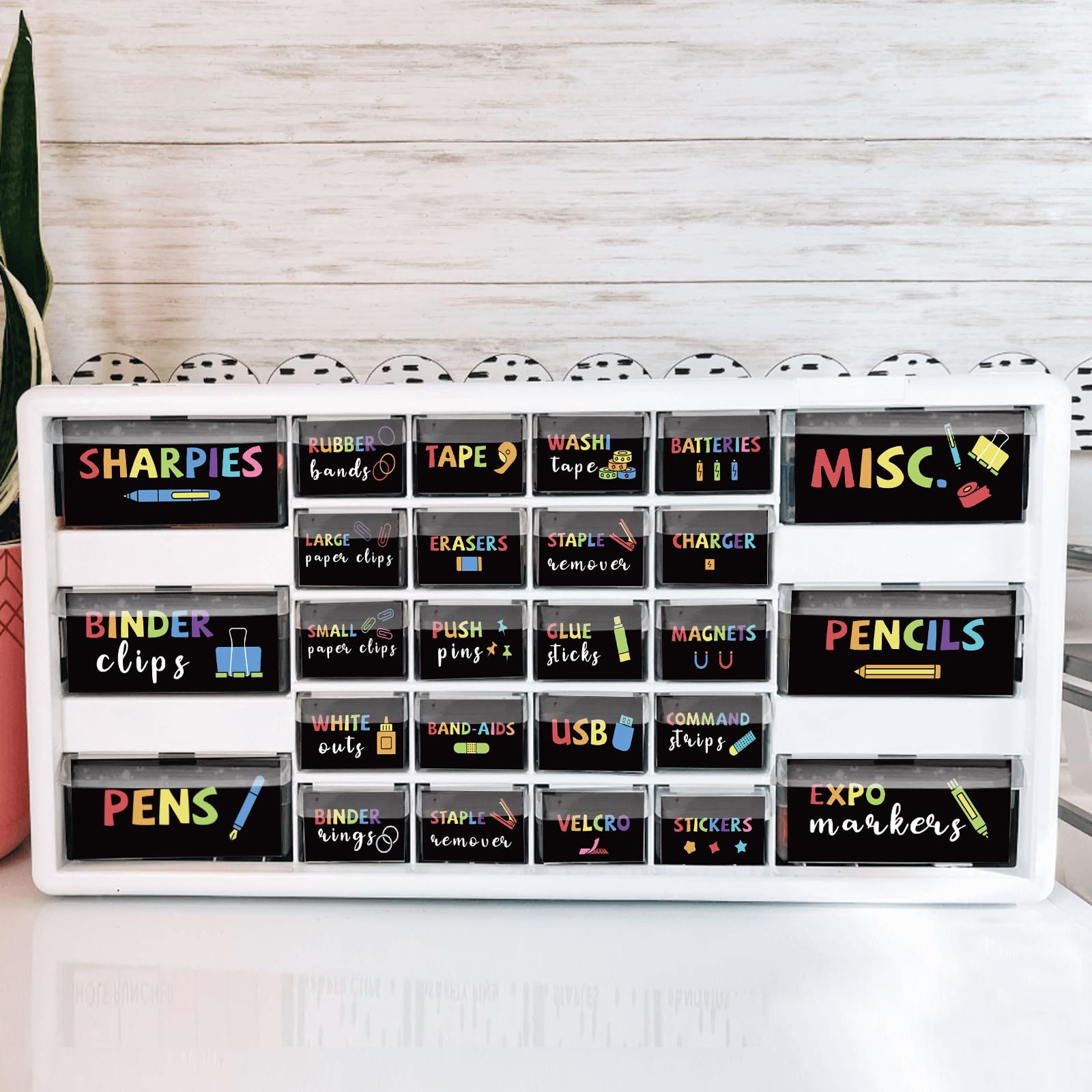 42 Pieces Teacher Toolbox Labels Tool Box Storage Label Classroom Supply Decor for Back to School Teachers Classroom Organization (Chalkboard Brights) โ image 1