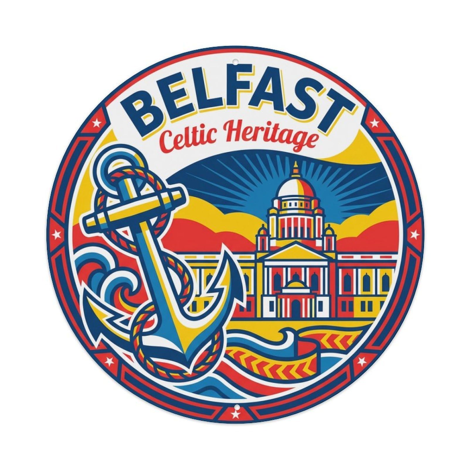Tgrcjimh Style Metal Tin Sign Vintage Travel Belfast Ireland Concept