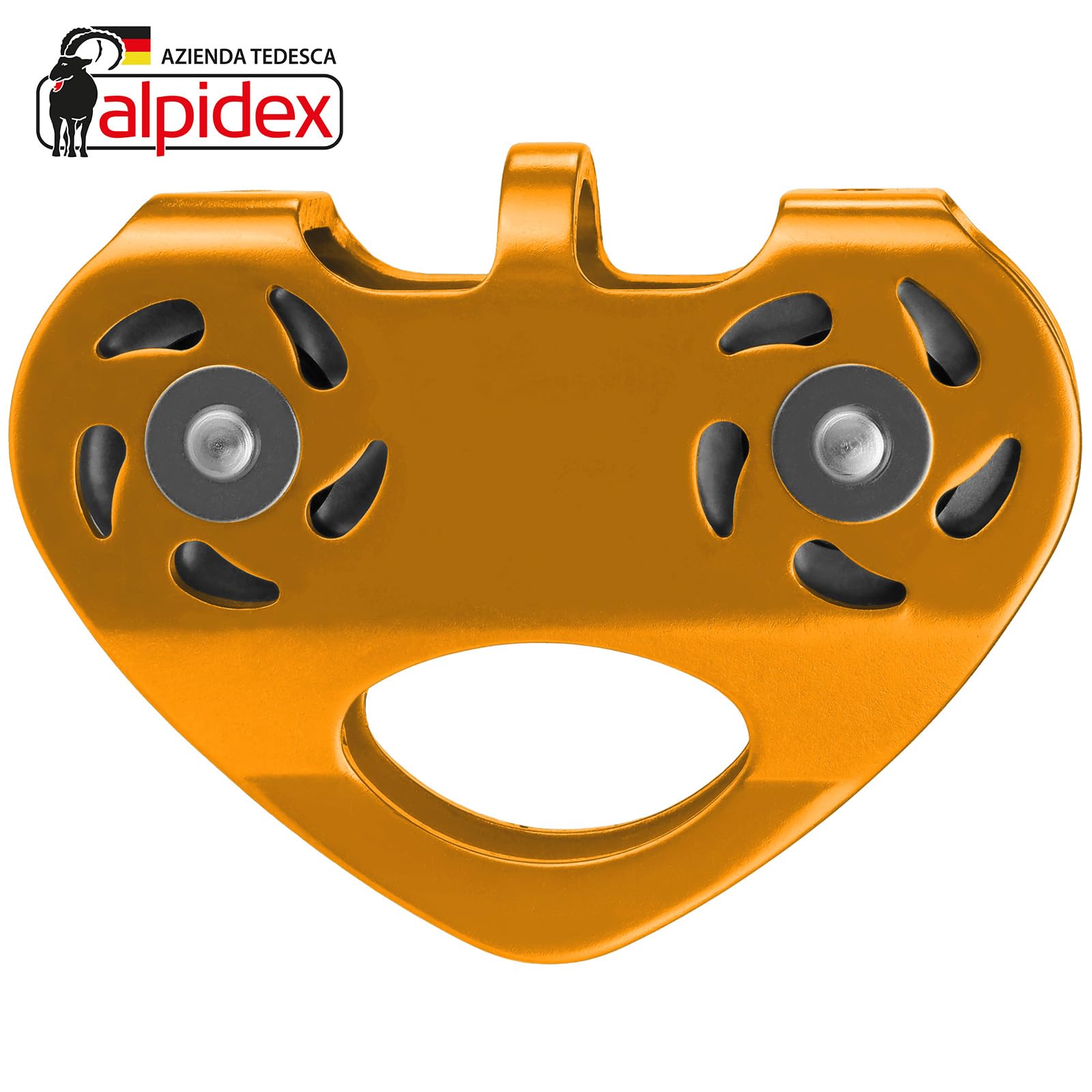 ALPIDEX Carrucola Tandem Pulley - Adatta a Corde di Tessuto con Un Fino a 13 mm e a Corde di Acciaio con Un Diametro Fino a 12 mm