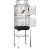 Yaheetech 64-inch Play Open Top Medium Small Bird Cage with Detachable Rolling Stand for Parrot Lovebirds Finches Canaries Parakeets Cockatiels Budgie Parrotlet Conures