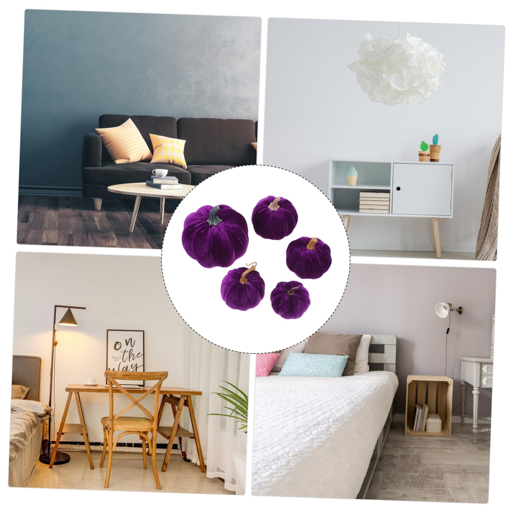 Ciieeo 5pezzi Zucca Decorativa Artificiale Zucca Finta per Halloween e Ringraziamento Ornamento Reale