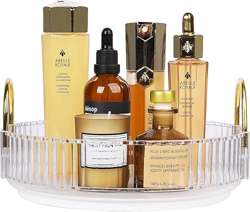 Organizador de maquillaje giratorio de 360 para tocador, organizador de perfume giratorio para mostrador de baño, organizador de perfume giratorio