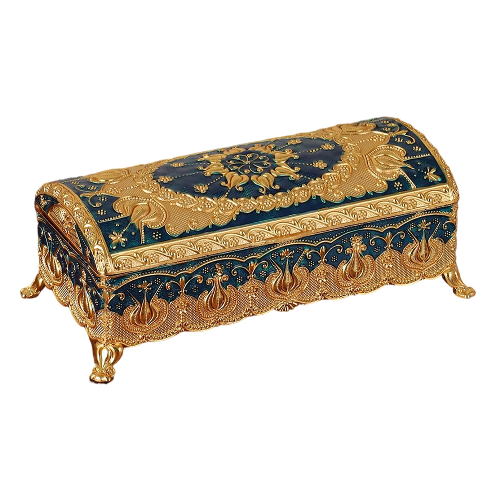 Shntig Zincs Alloy Enameled Trinket Box for Organizing and Protecting Jewelry Accessories Holder for Necklaces and Earrings Traditional Decorative Knickknack Box