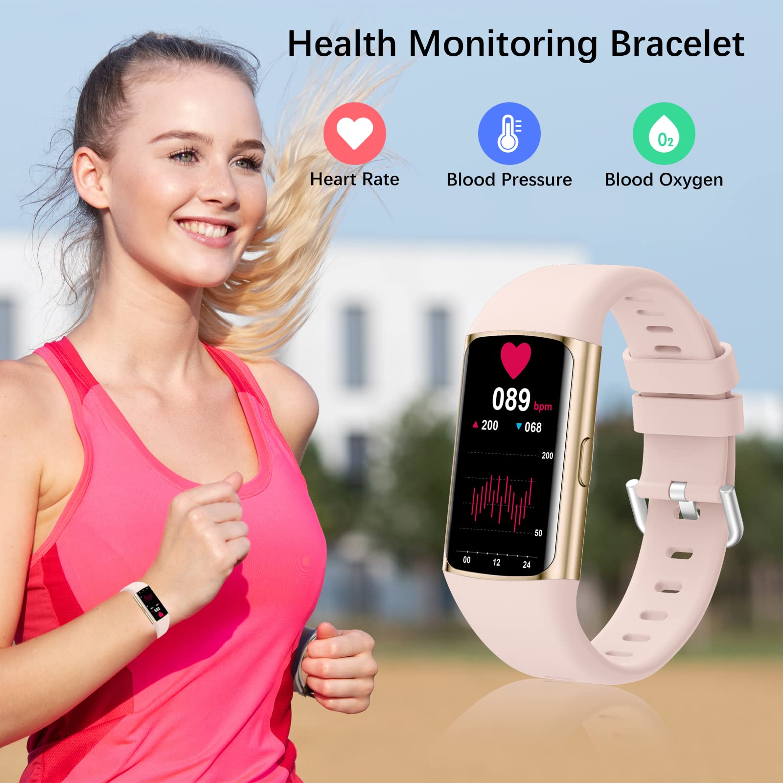 ECOSOON Smartwatch Donna Uomo, Orologio Smartwatch Donna Uomo Impermeabile IP68 con Cardiofrequenzimetro, Contapassi, 23 Sportive, SpO2, Monitoraggio del Sonno, Notifiche Messaggi per ios Android