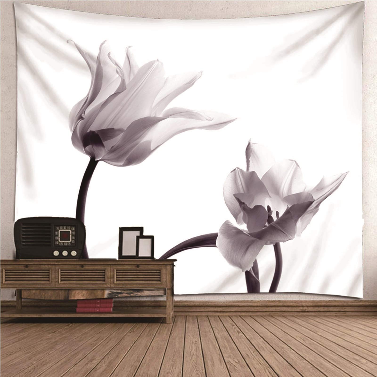 CEVAN Wandbehang Teppich Wanddekoration Teppich Narzisse Wandbehang Vorhang Wanddekoration Jungs Kunst Dekorationen Decke Wandbehang Stoff Weiß 300x250cm