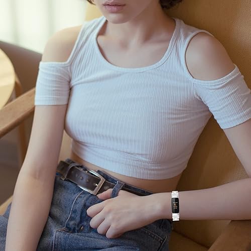 Miniatura 2 de NINKI Compatible con Fitbit Luxe Band de resina ligera y suave de repuesto para mujer, correa de pulsera de lujo para Fitbit Luxe para hombre