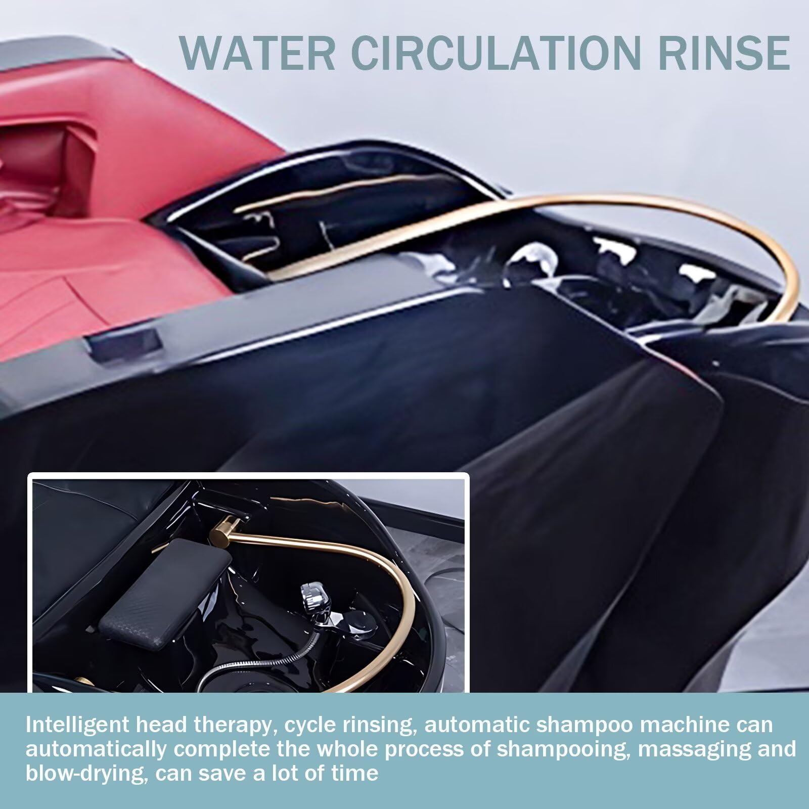 Professionelle Massage-Shampooliege mit Wasserzyklus, einzigartigem muschelförmigem Design, LCD-Fernbedienung und Kopf-Spa-Ausstattung für Salon- und Kosmetikstudios