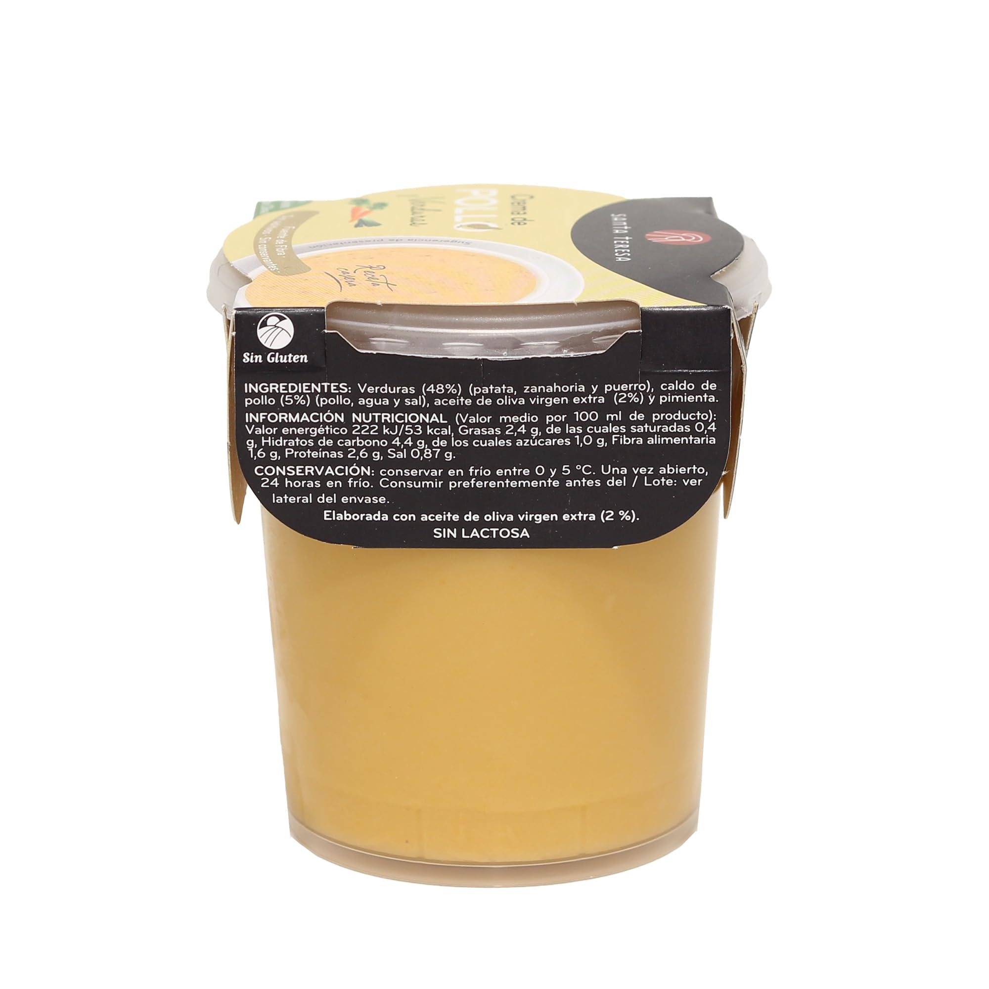 Santa Teresa - Pack de 6 Cremas de Pollo y Verduras - Elaboradas Con Ingredientes Naturales, Sin Conservantes Ni Aditivos - Envase Apto Para Microondas. 3.600ml