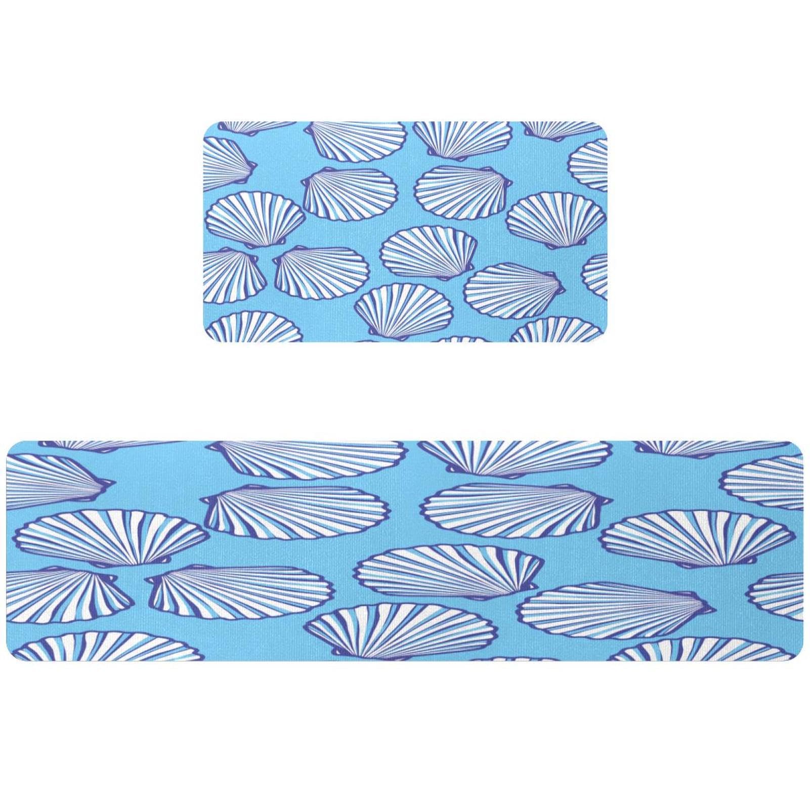 Tapetes de cocina VAPOKF de conchas, pack de 2 piezas antideslizantes