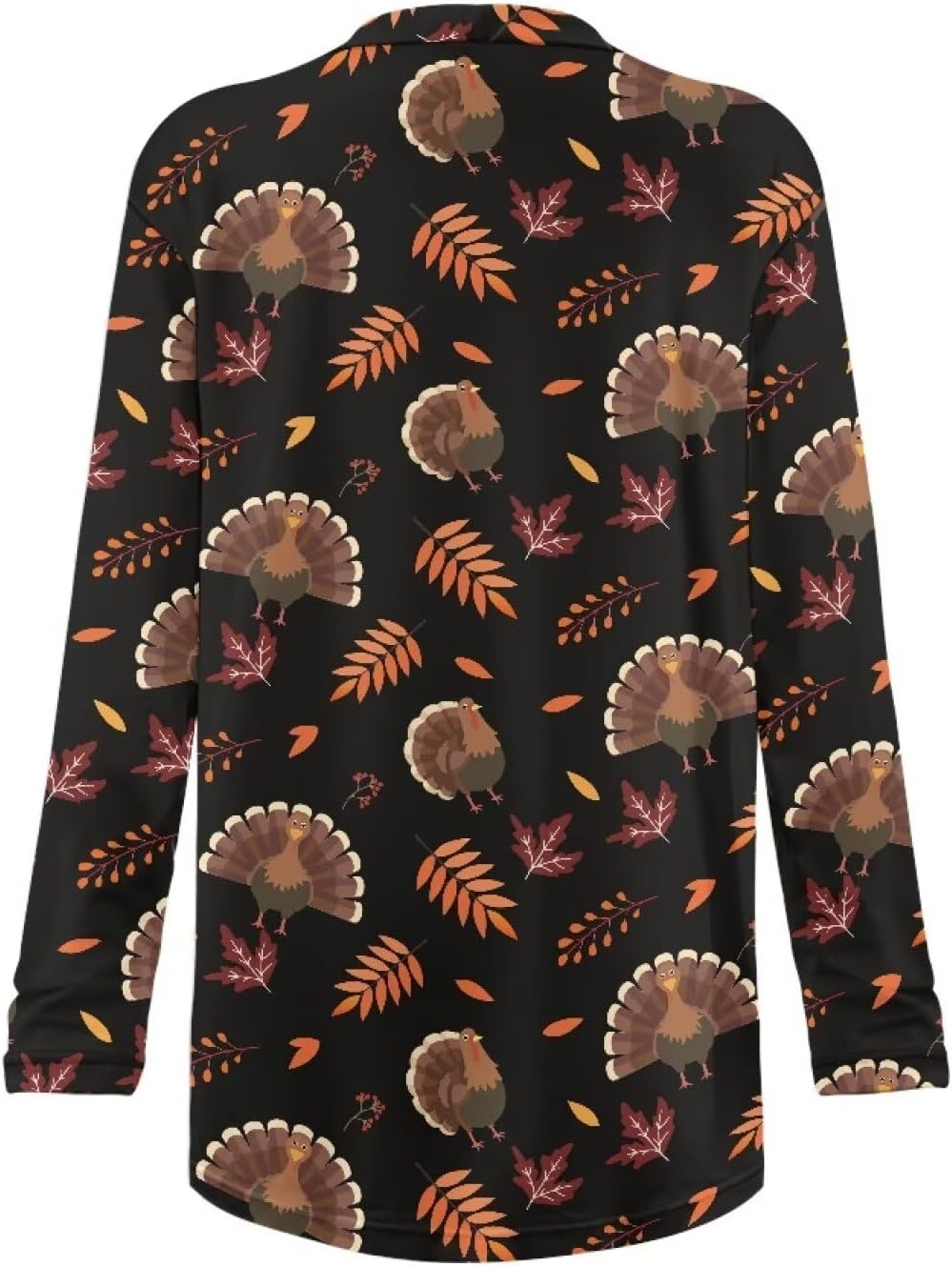 Fall Maple Leaf Cardigan Sweaters for Women Long Sleeve Cardigan Soft Drape Open Front Dusters V-Neck Jackets Dressy - Image 6