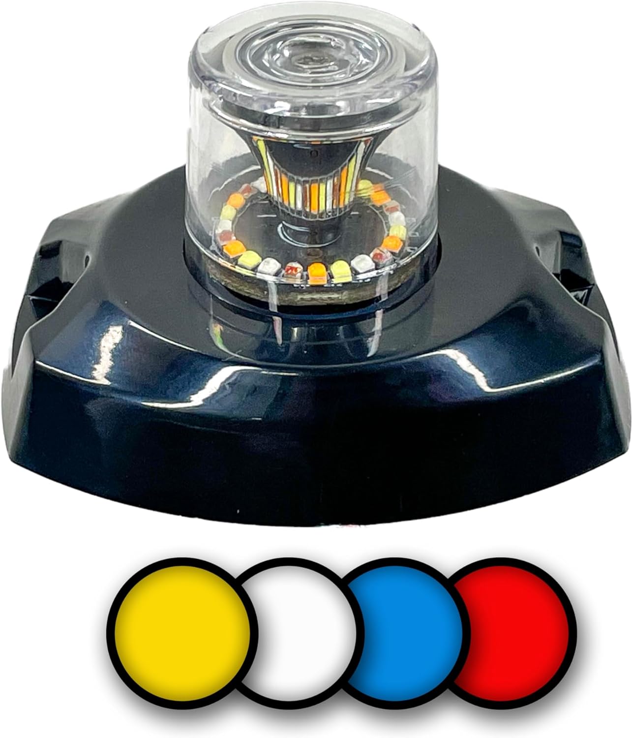 Multi Color AWBR 360 Degree High-Intensity Grille Grill Hideaway Emergency Warning Strobe Police Light Internal Flasher/Driver & Surface Mount Flange included (360 Degree - Amber White Blue Red)