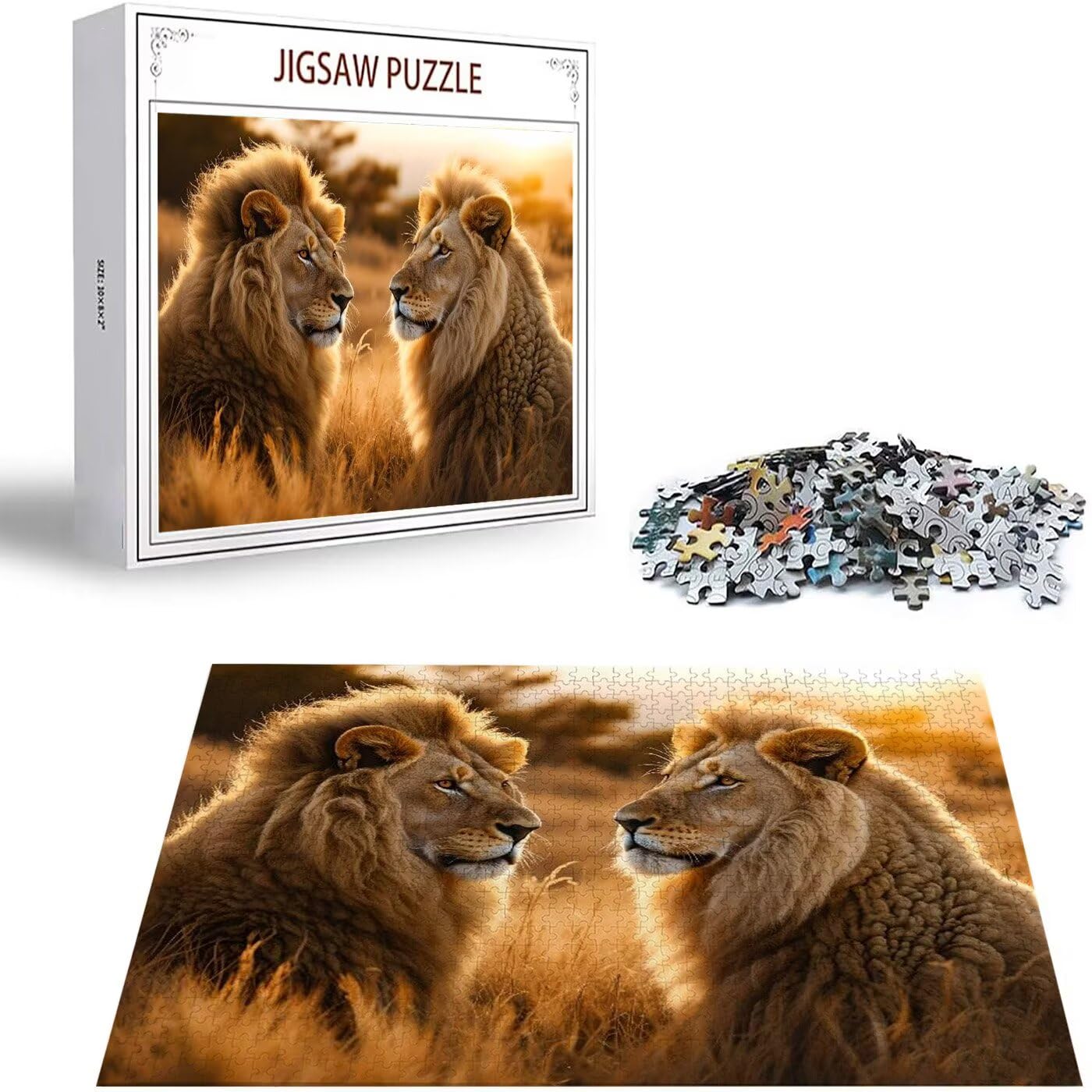 Puzzle 4000 Teile Löwe Puzzle Erwachsene, Holzpuzzle Erwachsene Puzzelmatten, Mehrfarbig Holzpuzzle, Klassische Puzzles Wiese Wooden Jigsaw, Geschicklichkeitsspiel für die Ganze Familie, Dekor S-411