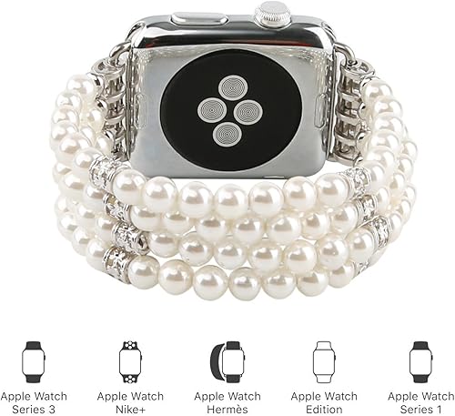 Miniatura 8 de GEMEK Compatible con Apple Watch Band de 38404142444549 mm para mujeres, iWatch Bands Series 987654321, correa de reemplazo de pulsera elástica de