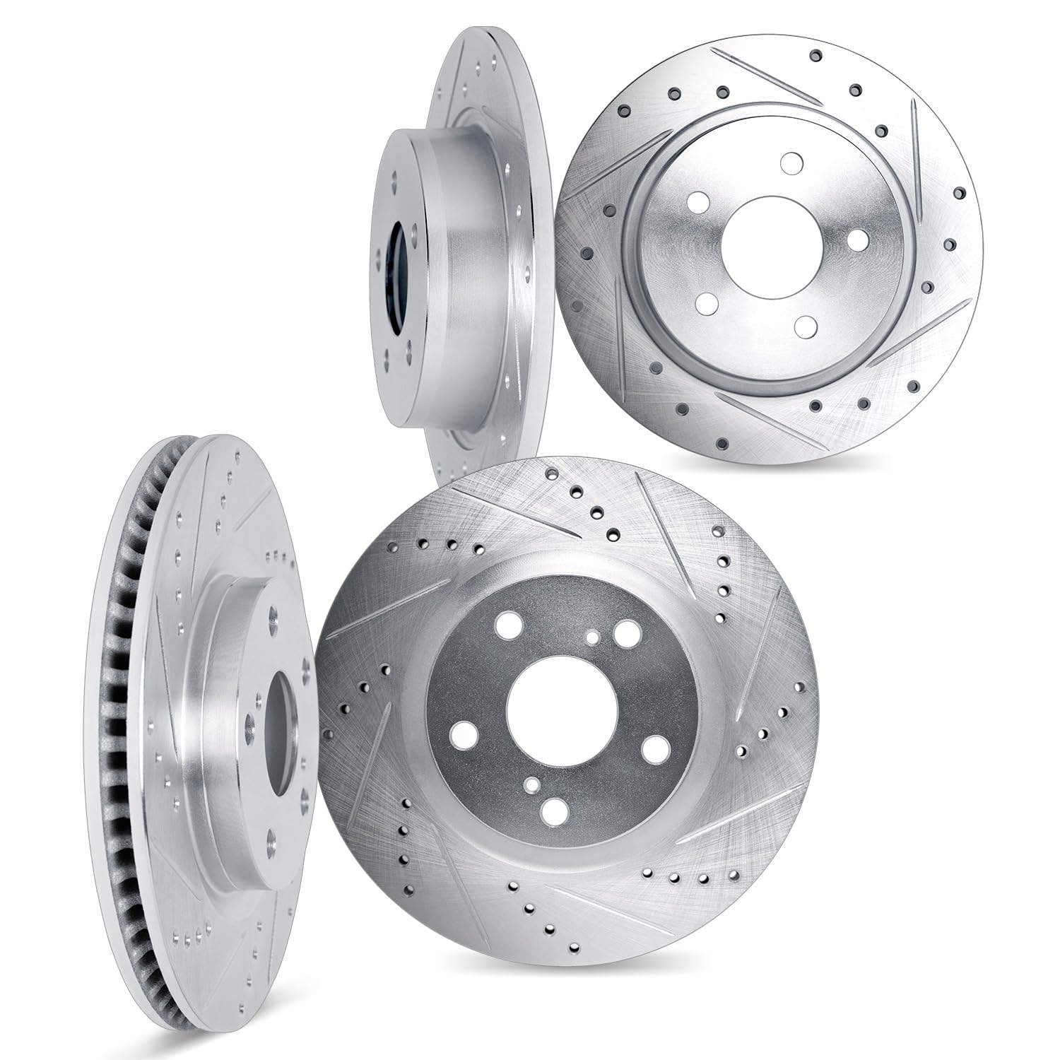Dynamic Friction Company Front and Rear Brake Rotors Fits 2024-2025 Acura RDX| Drilled Slotted Disc Brake Rotors| 12.4" Front & 12.2" Rear
