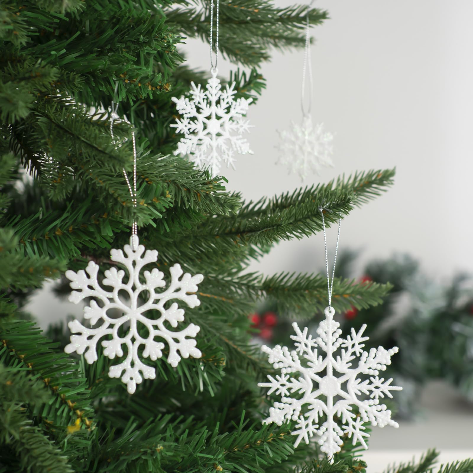  クリスマスホワイト スノーフレーク オーナメント Amazon.co.jp: Langley ホワイトクリスマススノーフレークオーナメント