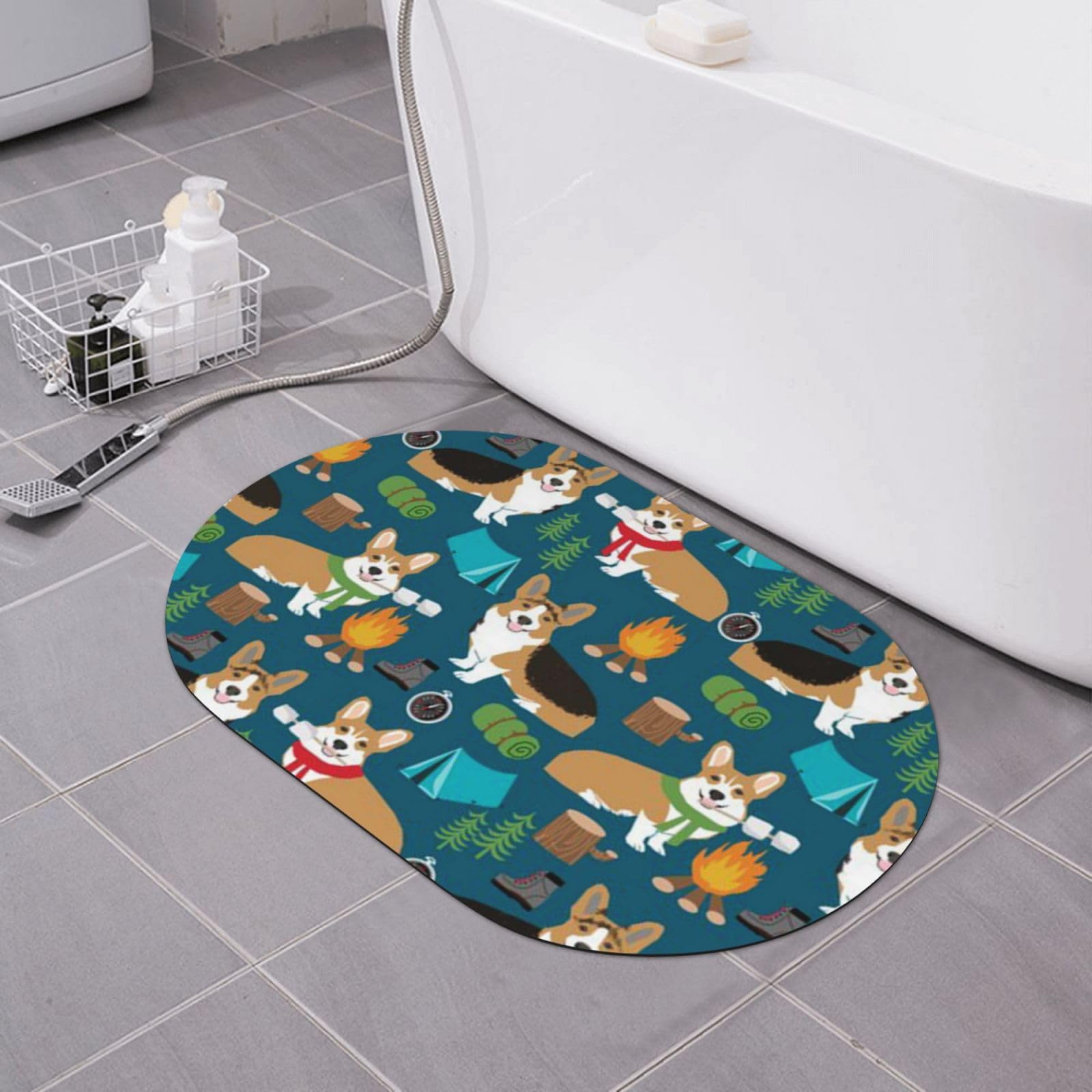 Tapis de bain diatomée BONDIJ : fini le sol mouillé grâce au Corgi