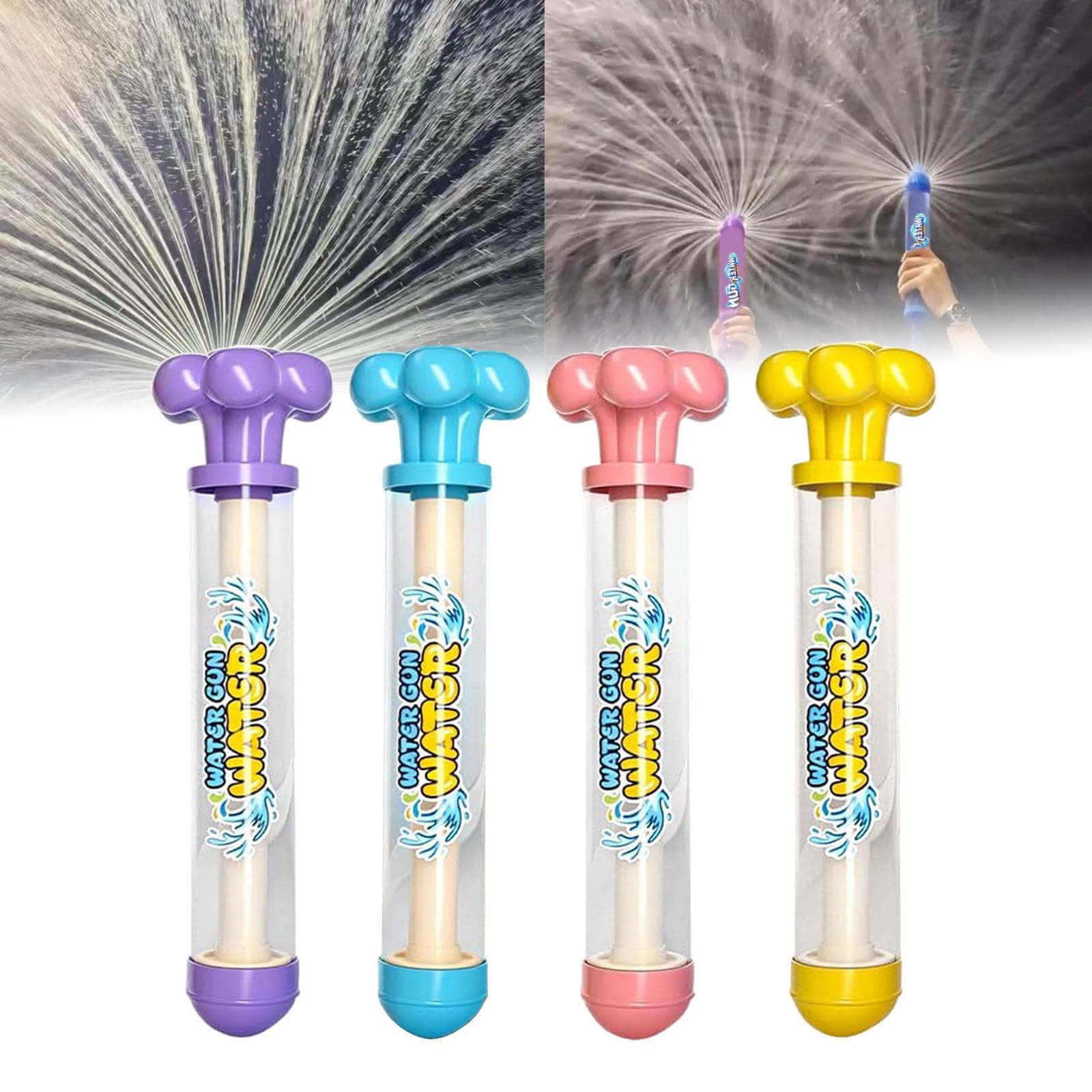 4 Pack Firework Water Gun Set-Pull Spray Water Toy for Kids & Adults