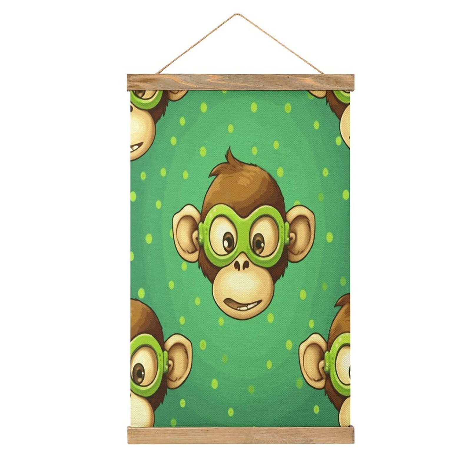 Arte de pared de mono FekiLoot: decora tu oficina con un cuadro de pergamino único 8