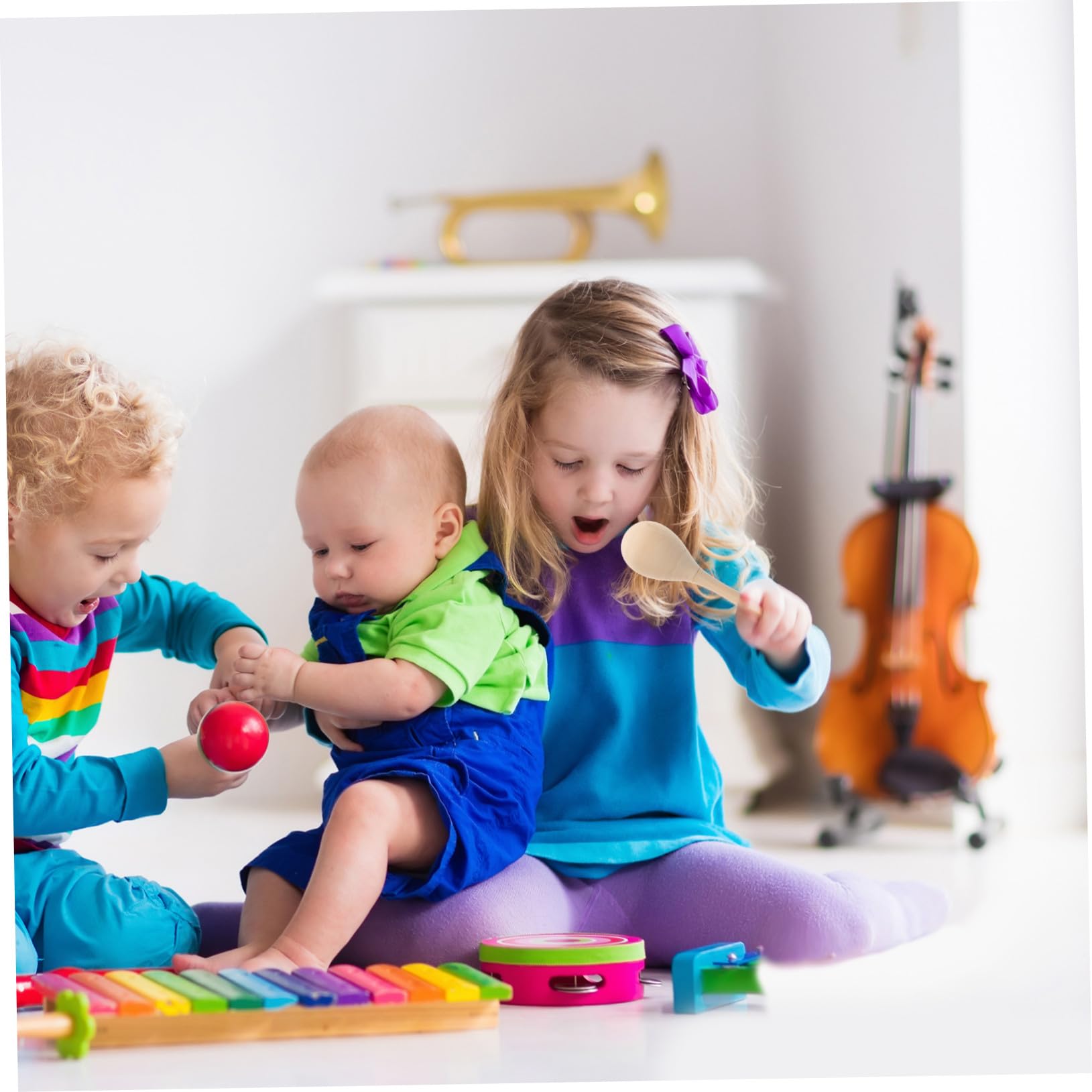 HANABASS 12pezzi Maracas in Legno per Ragazzo Ragazza Ragazza Strumenti Musicali Fai da Te Giocattoli Educativi Sonagli Musicali per Migliorare Coordinazione e Interesse per Attività
