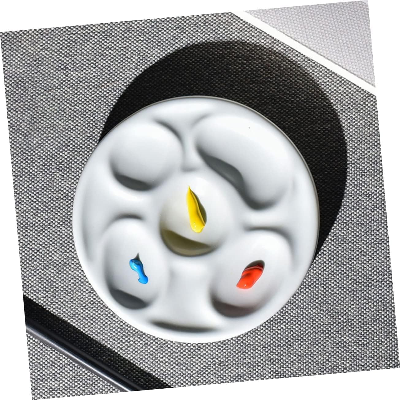 AUTSUPPL Ceramic Paint Palette Pigment Trays Multi-Functional Artist Mixer Watercolor Pigment Tray