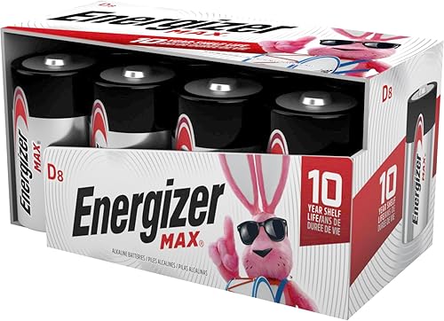 Energizer D Batteries, D Cell Battery Premium Alkaline, 8 Count