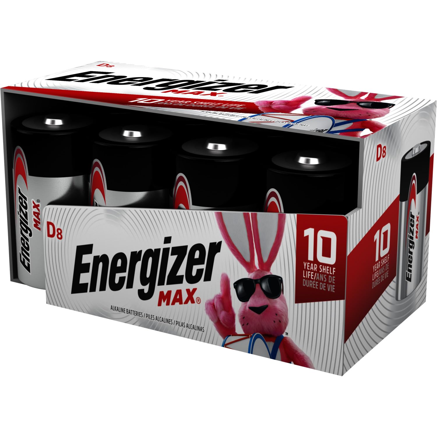 EnergizerD Batteries, D Cell Battery Premium Alkaline, 8 Count