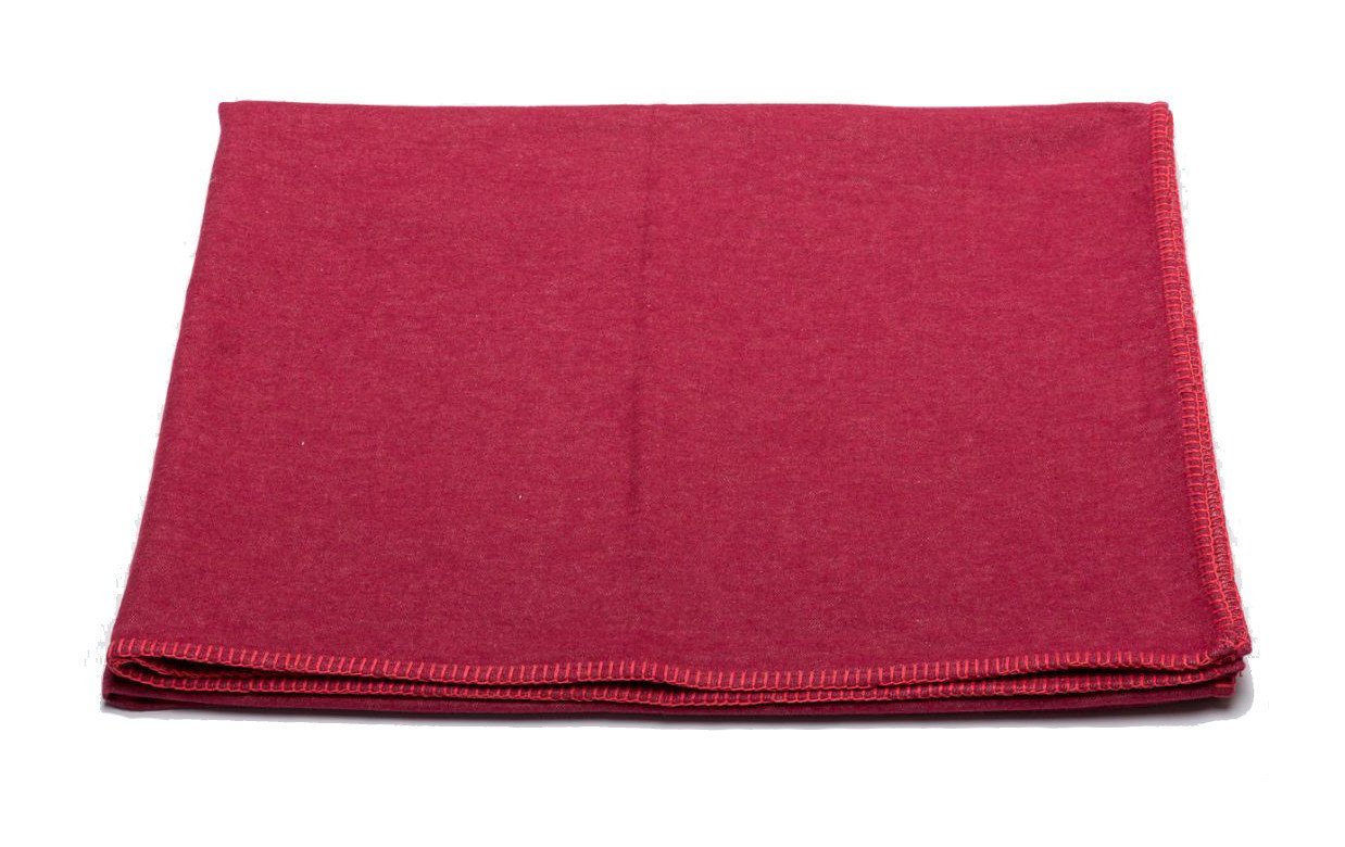David Fussenegger Wine Red Sylt Cotton Blanket, Plain Colour With Decorative Stitching, 140 Cm X 200 Cm