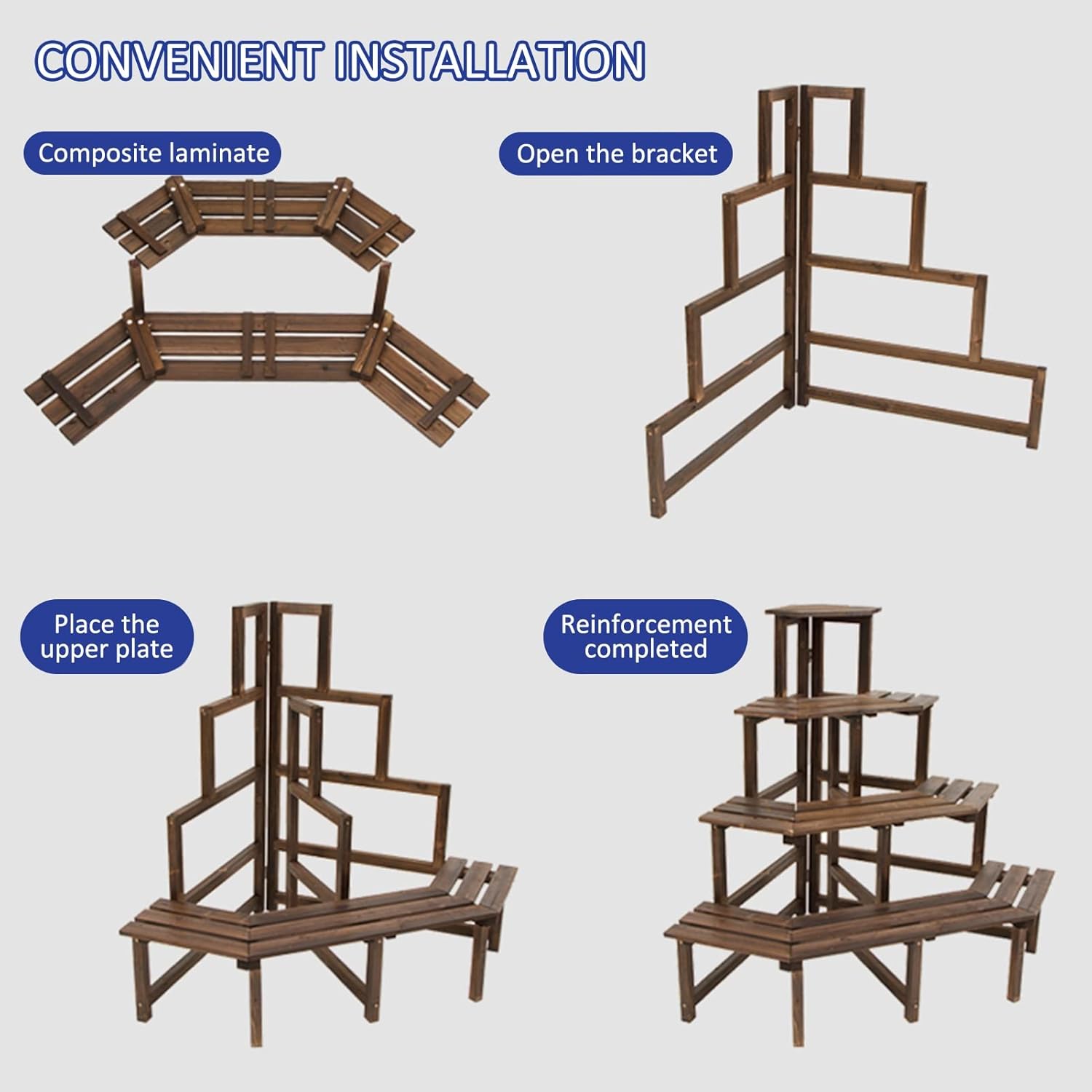 Outdoor Potting Table Cabinet Station Open Shelves Planting Work Bench Gardening Bench Potting Table (Brown 80x59x76cm)