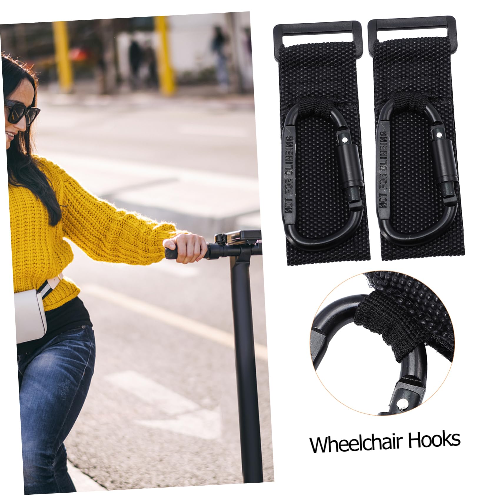 Yardwe 12 Piezas Ganchos para Carrito Colgadores Antideslizantes de Enganches Multiusos para Bolsas Cochecito Compatible con Manillares de Bicicleta y Moto Fácil Instalación