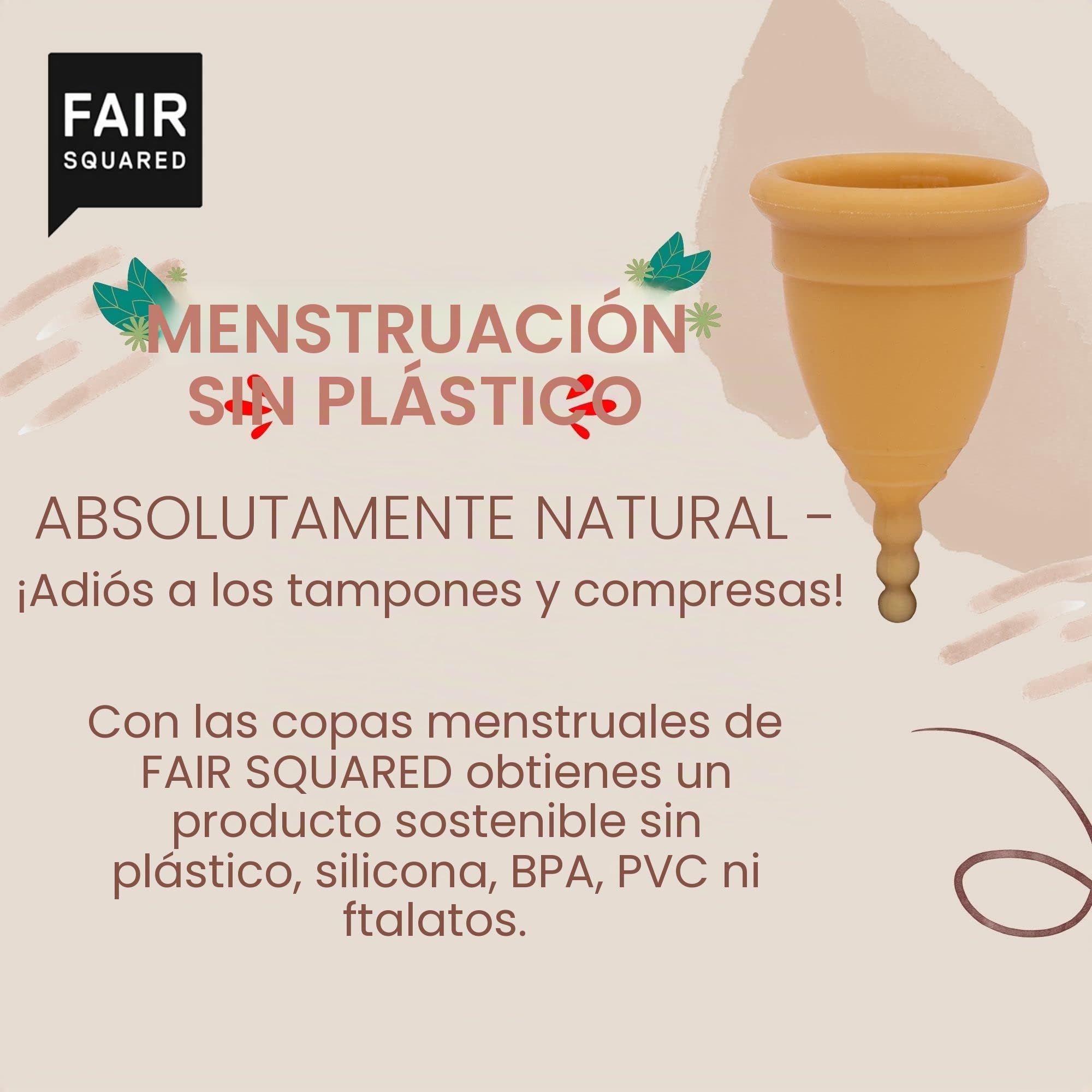 Fair Squar Copa Mestrual De Latex 100 Natural Fsc Talla L 13-400 g