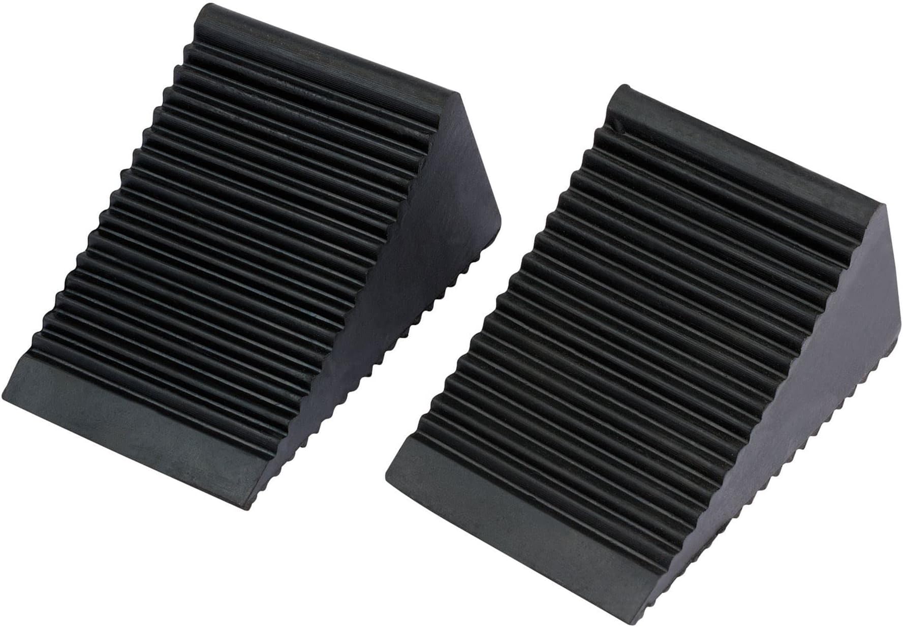 Draper 125 x 60 x 78mm Rubber Wheel Chocks | 2 Piece Levelling Ramps | Caravan Chocks | Anti Roll Vehicle Tools | 54500, Blue